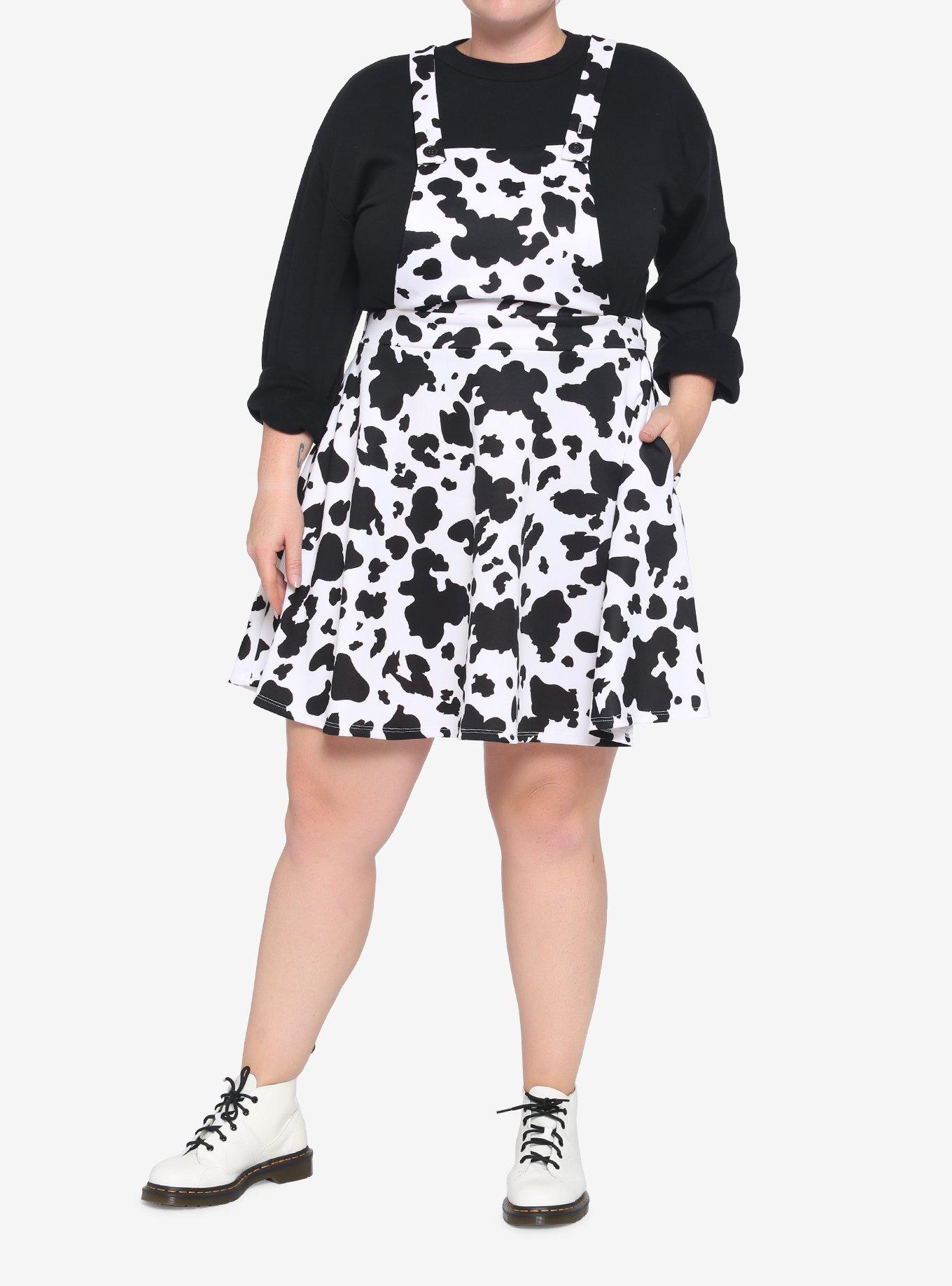 Cow Print Skirtall Plus Size, MULTI, alternate