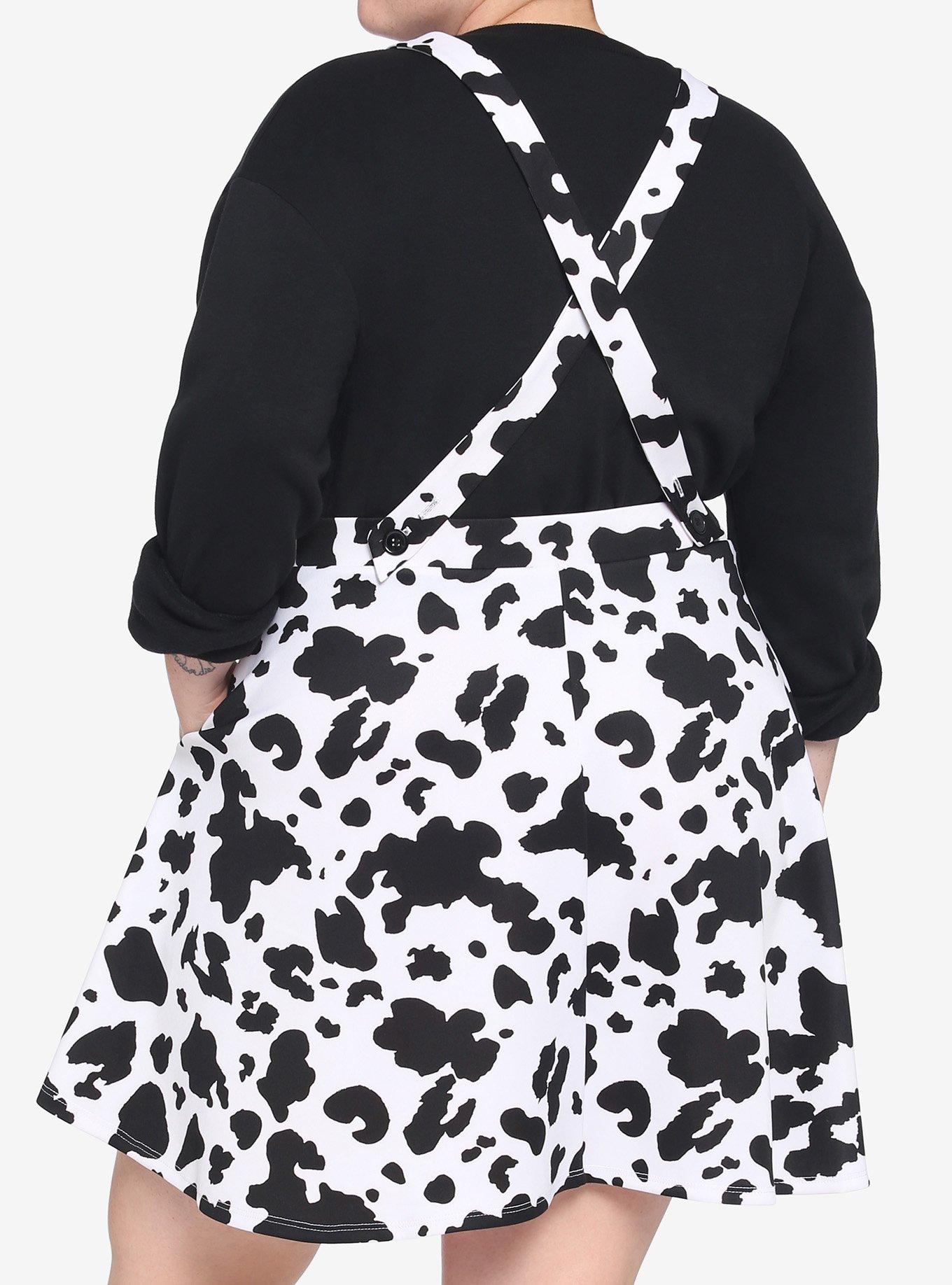 Cow Print Skirtall Plus Size, MULTI, alternate