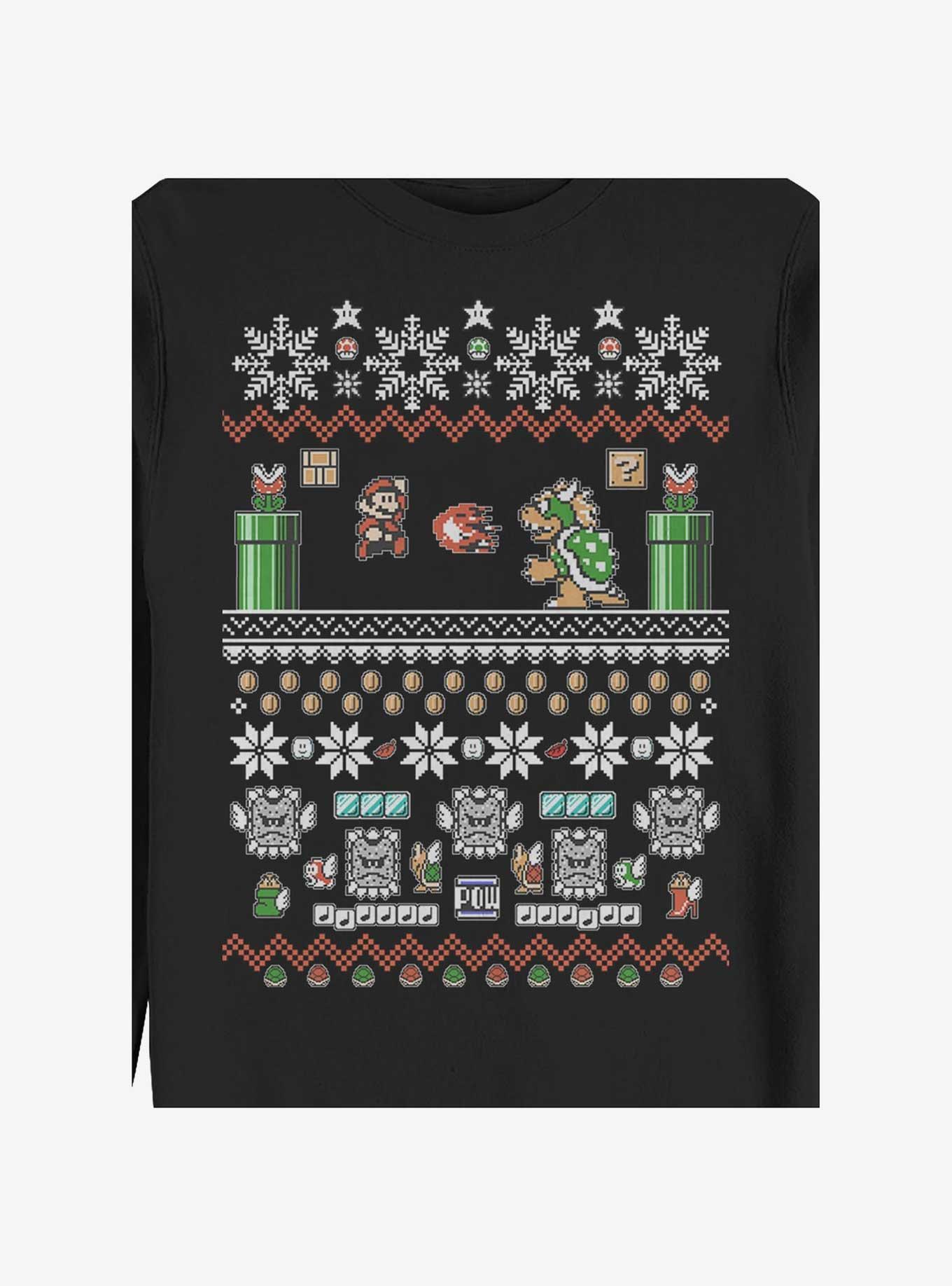 Nintendo Mario Bit Ugly Holiday Crew Sweatshirt, , hi-res