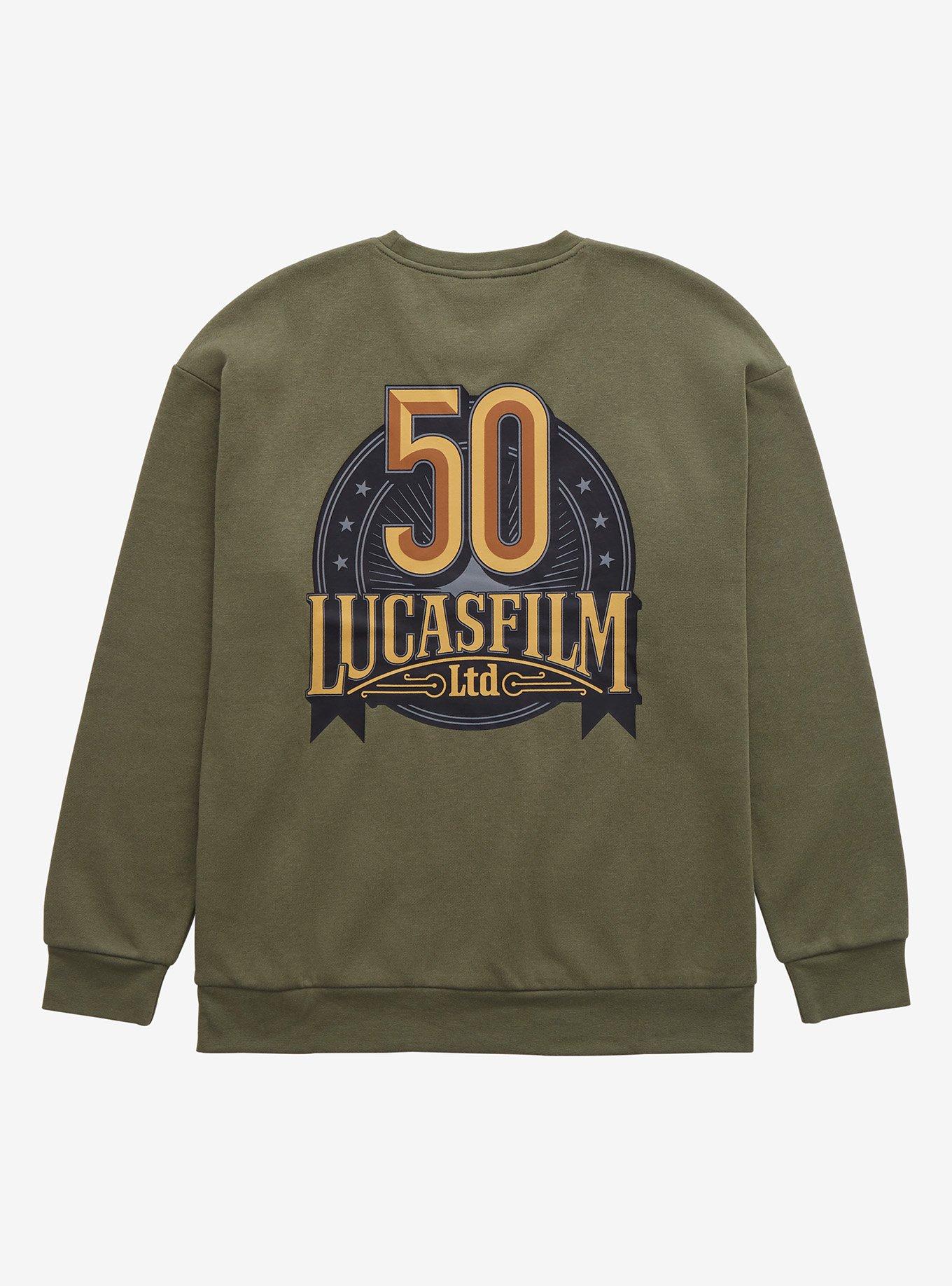 Our Universe Lucasfilm 50th Anniversary Crewneck - BoxLunch Exclusive, OLIVE, alternate