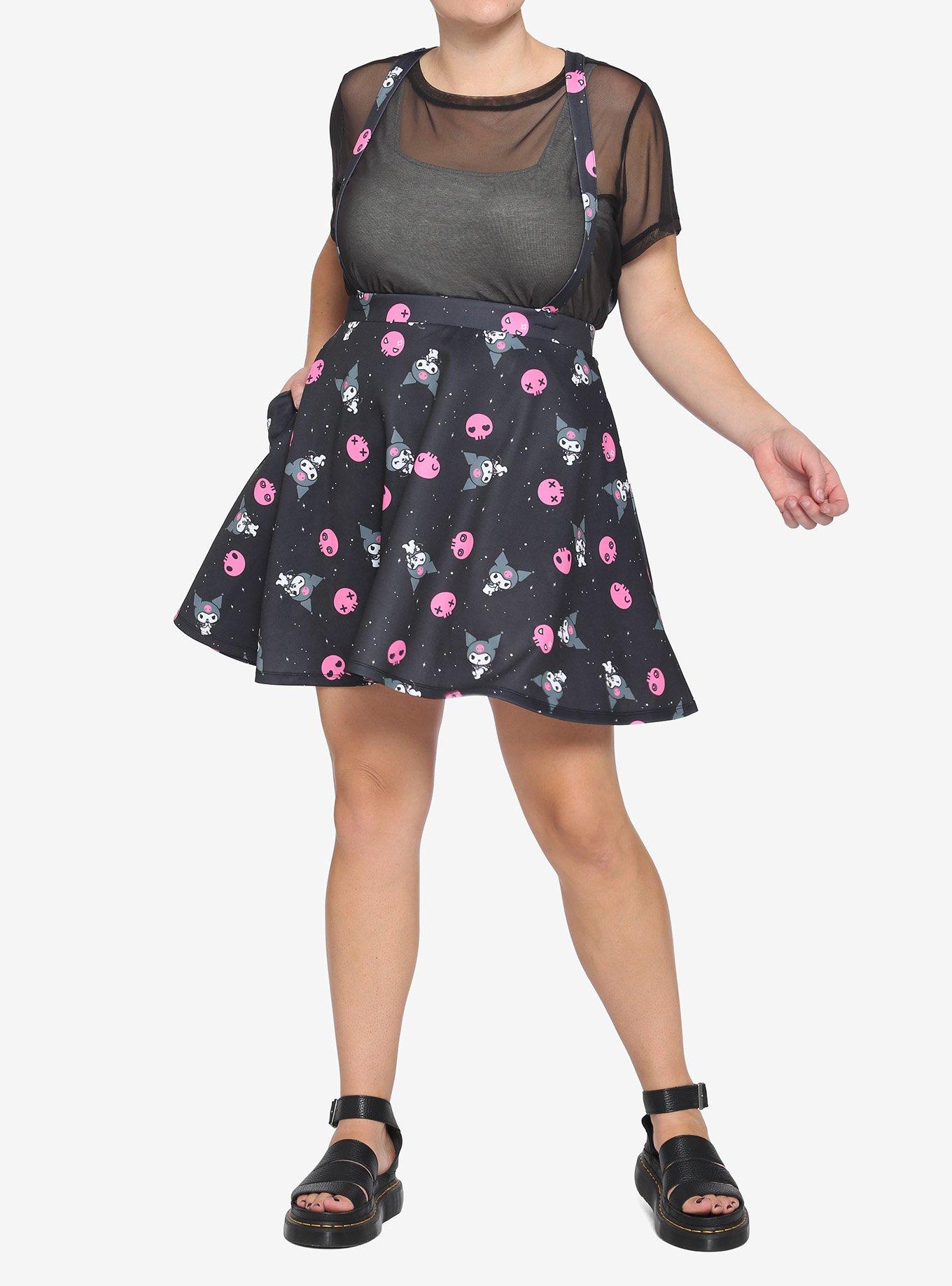 Kuromi Skull Suspender Skirt Plus Size, MULTI, alternate