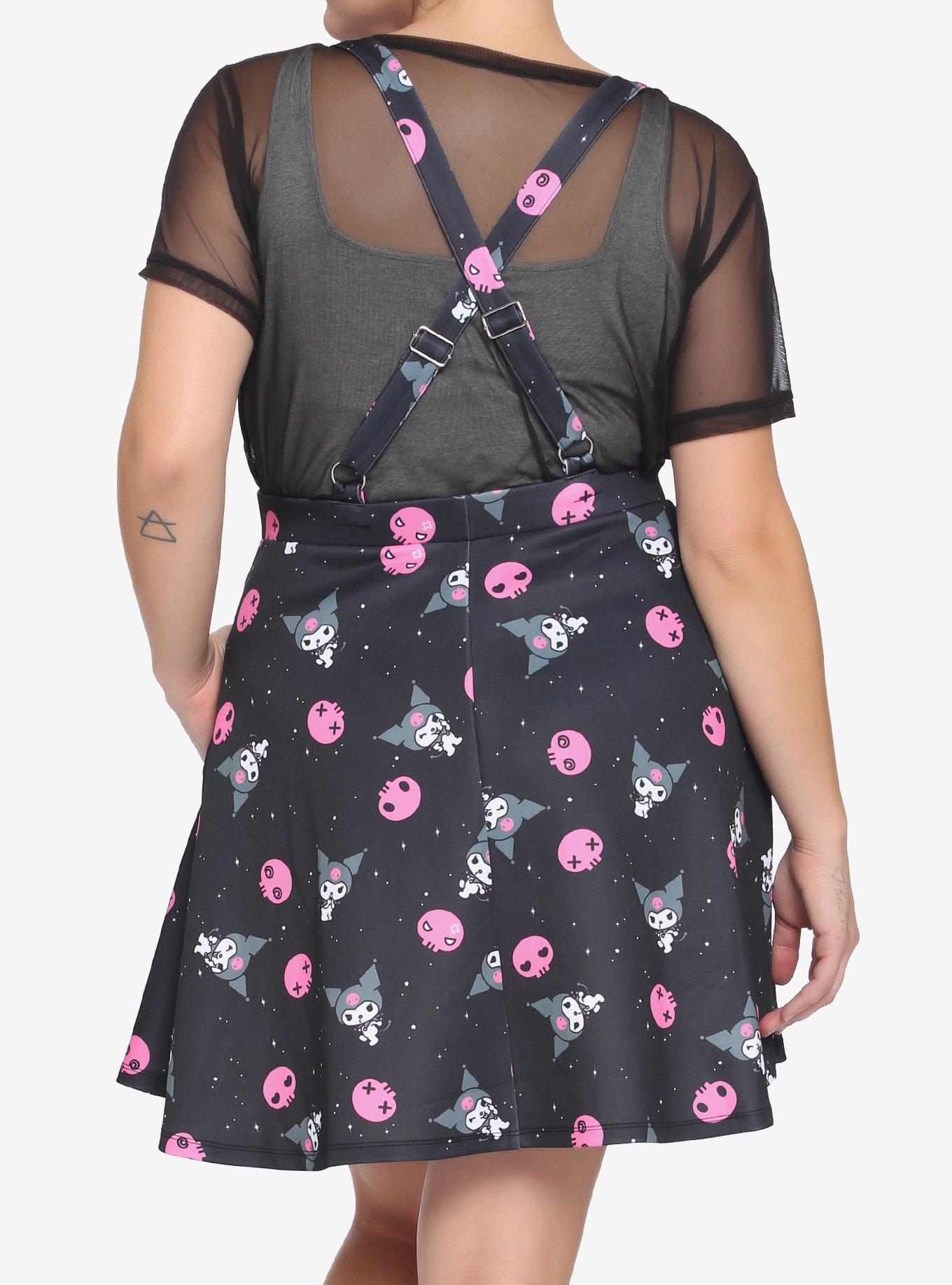 Kuromi Skull Suspender Skirt Plus Size, MULTI, alternate