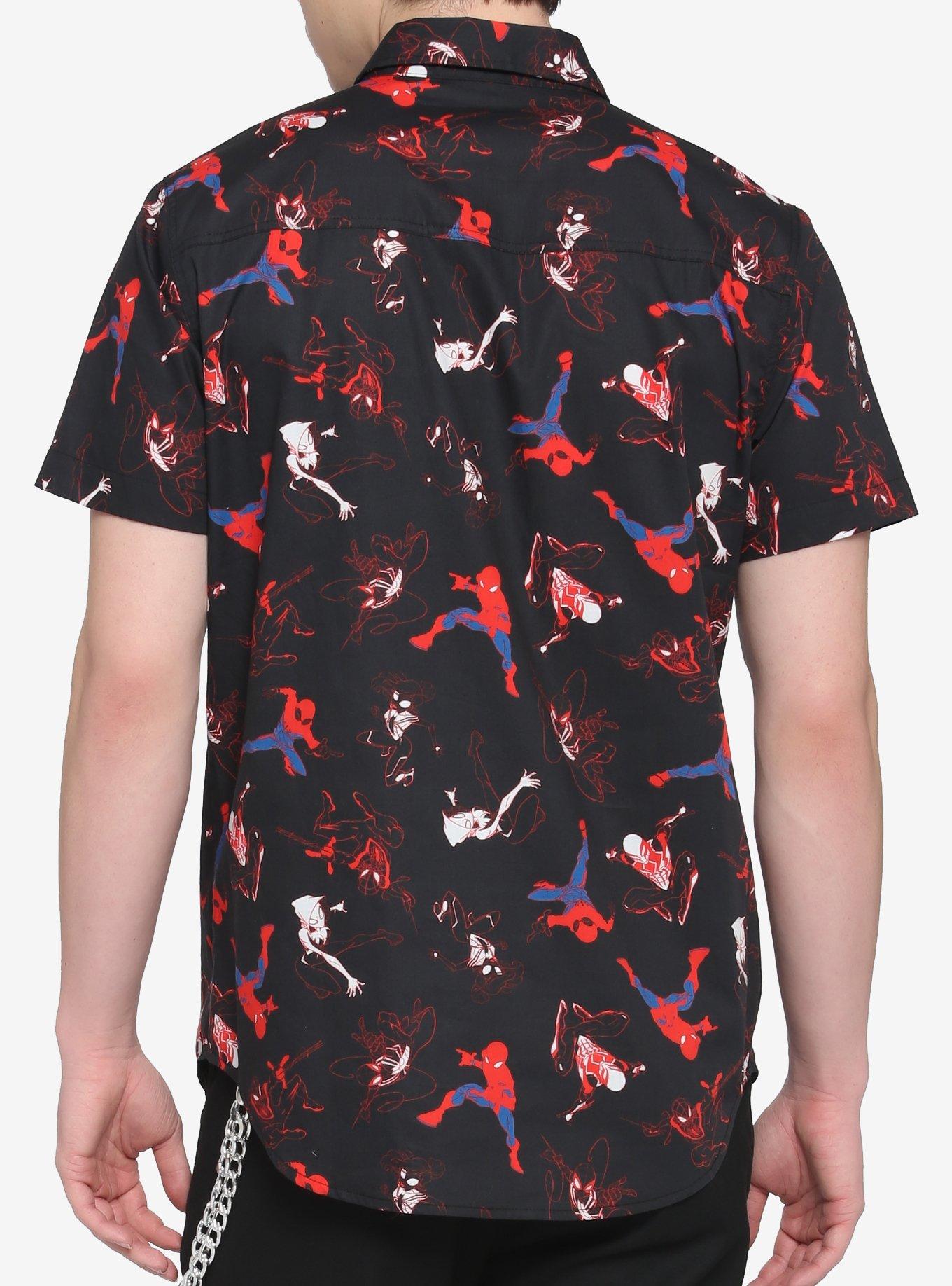 Our Universe Marvel Spider-Man Allover Woven Button-Up, MULTI, alternate