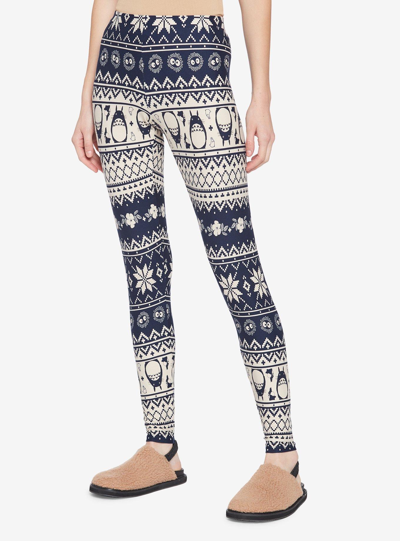 Studio Ghibli My Neighbor Totoro Navy Fair Isle Leggings, MULTI, alternate