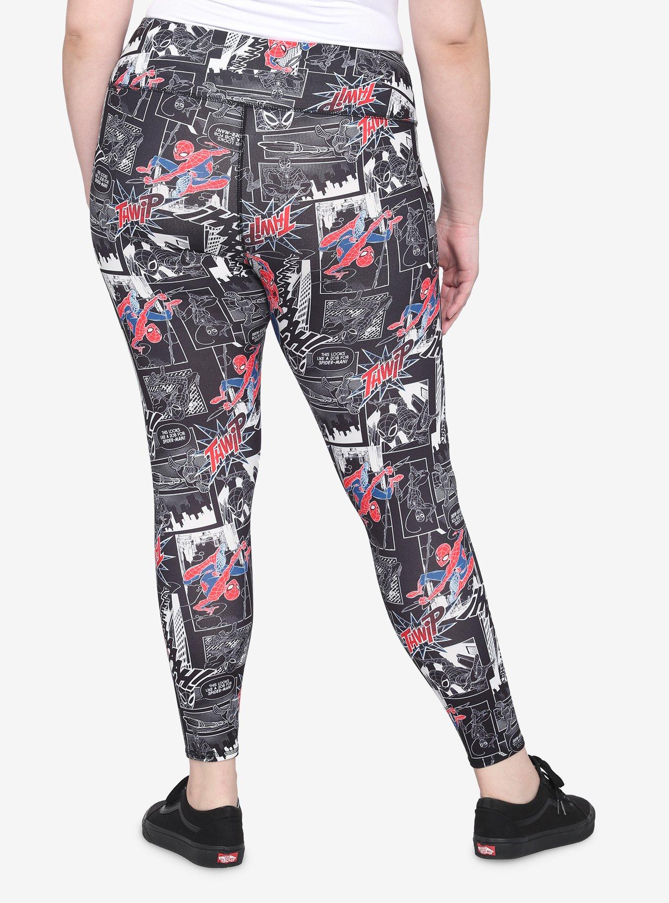 Her Universe Marvel Spider-Man Comic Leggings Plus Size, MULTI, alternate