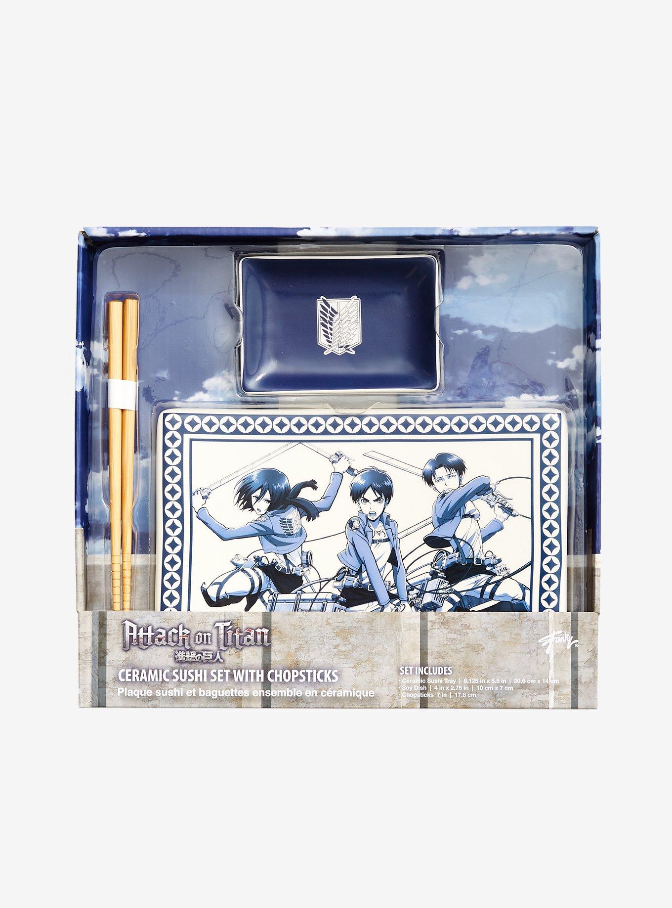 Attack on Titan Mikasa, Eren, & Levi Tonal Sushi Set with Chopsticks, , alternate