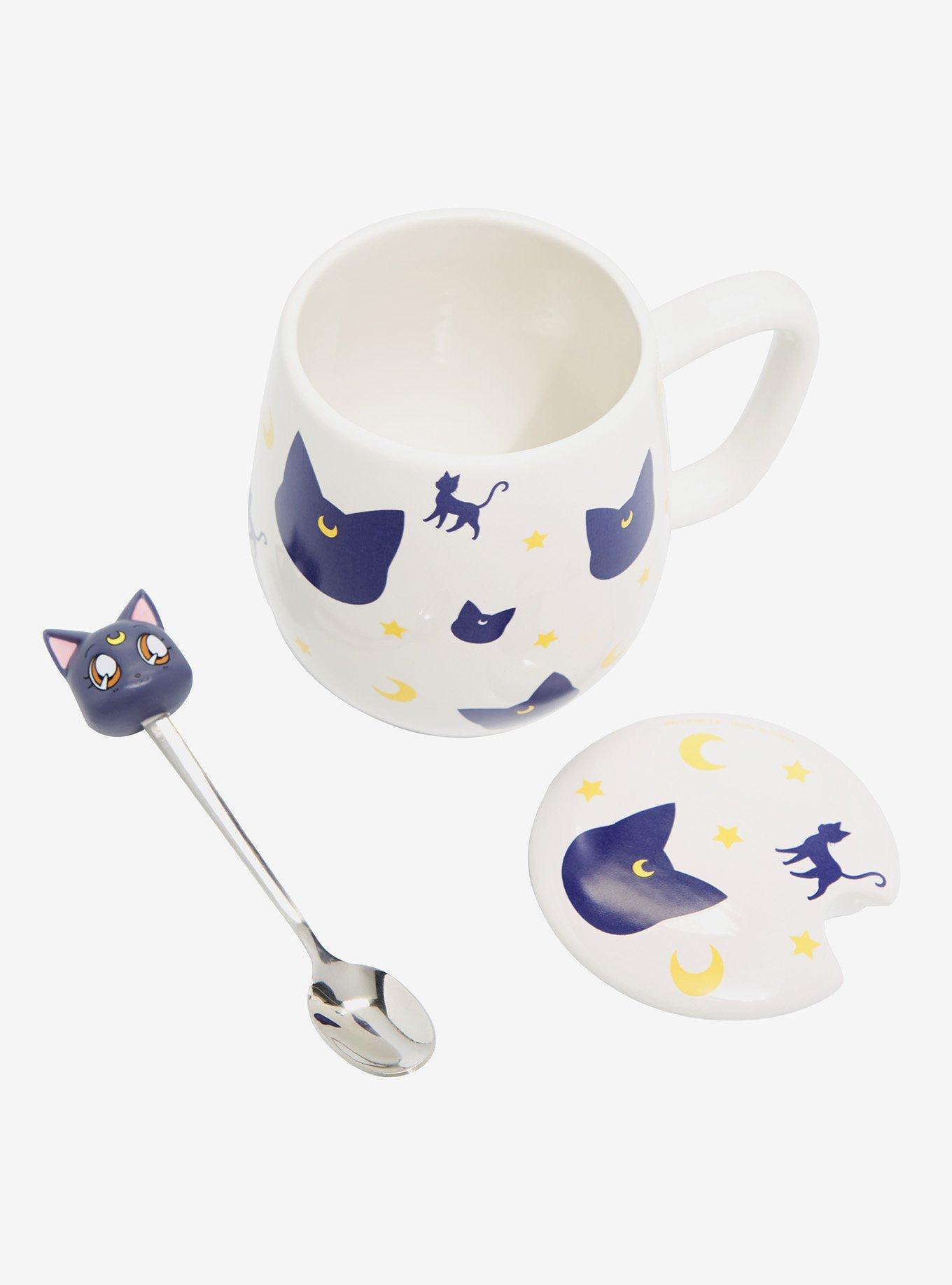 Sailor Moon Luna Mug and Figural Spoon Set, , alternate