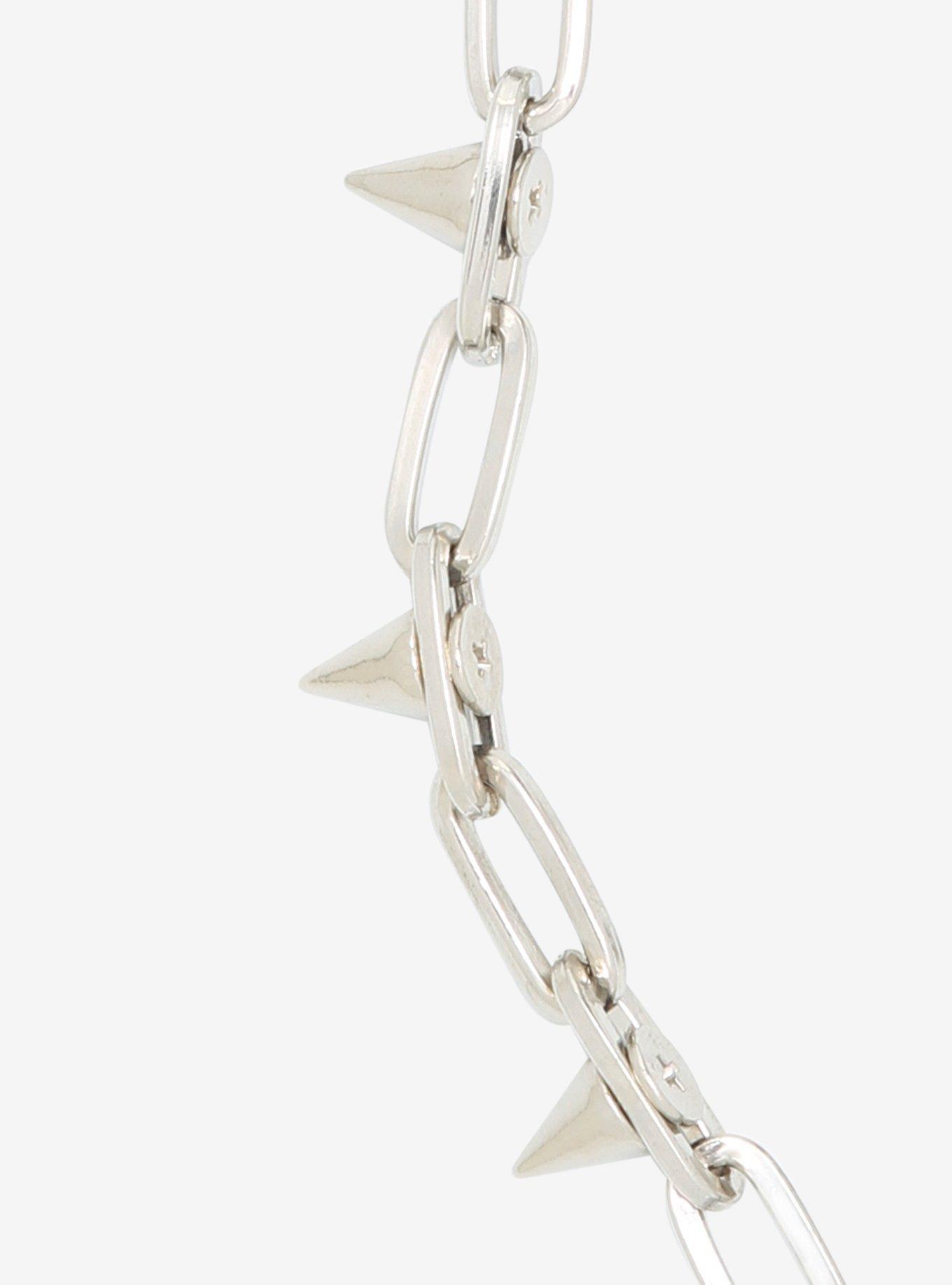 Silver Spikes & Links 24 Inch Wallet Chain, , alternate