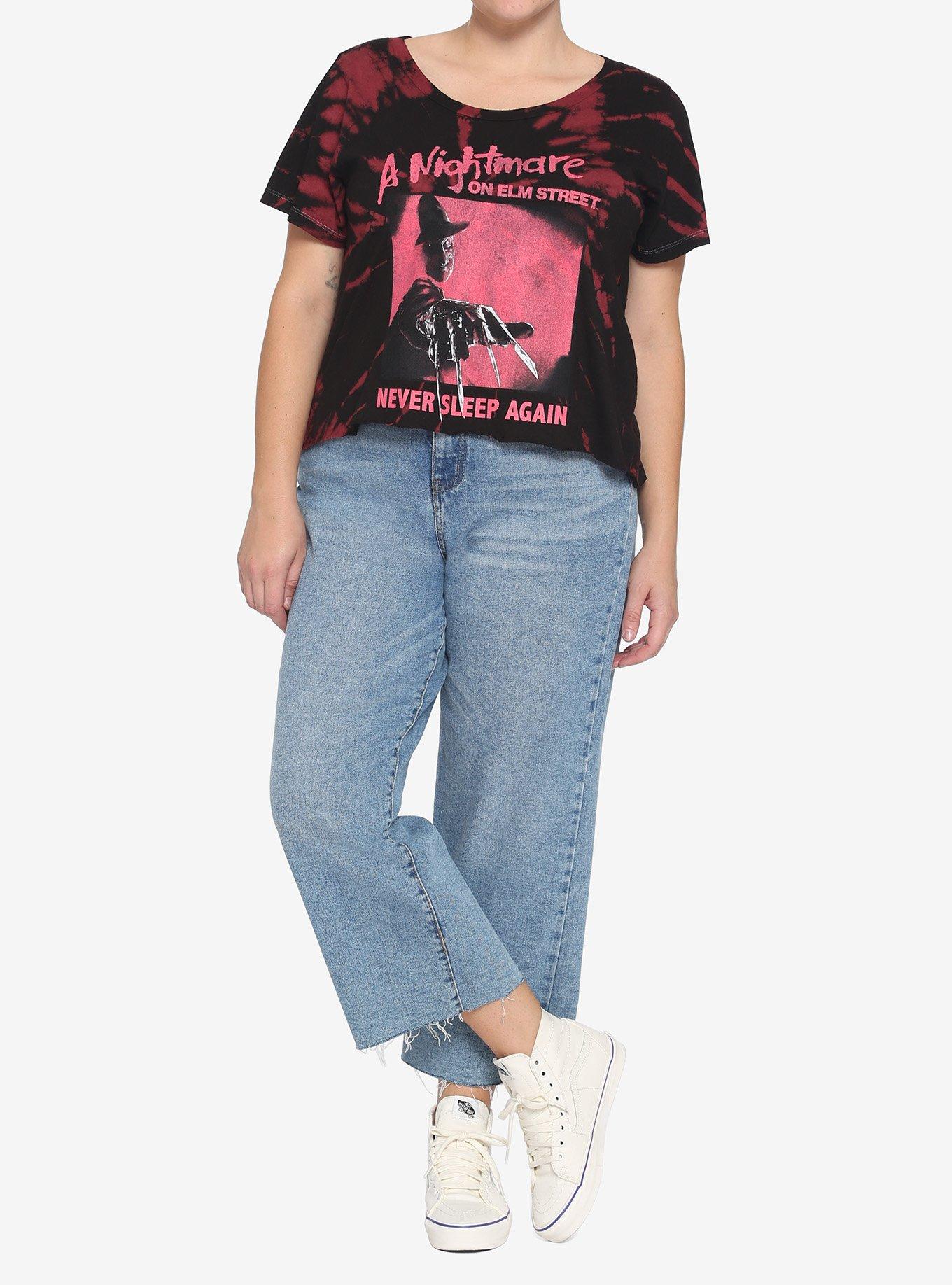 A Nightmare On Elm Street Claw Tie-Dye Girls Crop T-Shirt Plus Size, MULTI, alternate