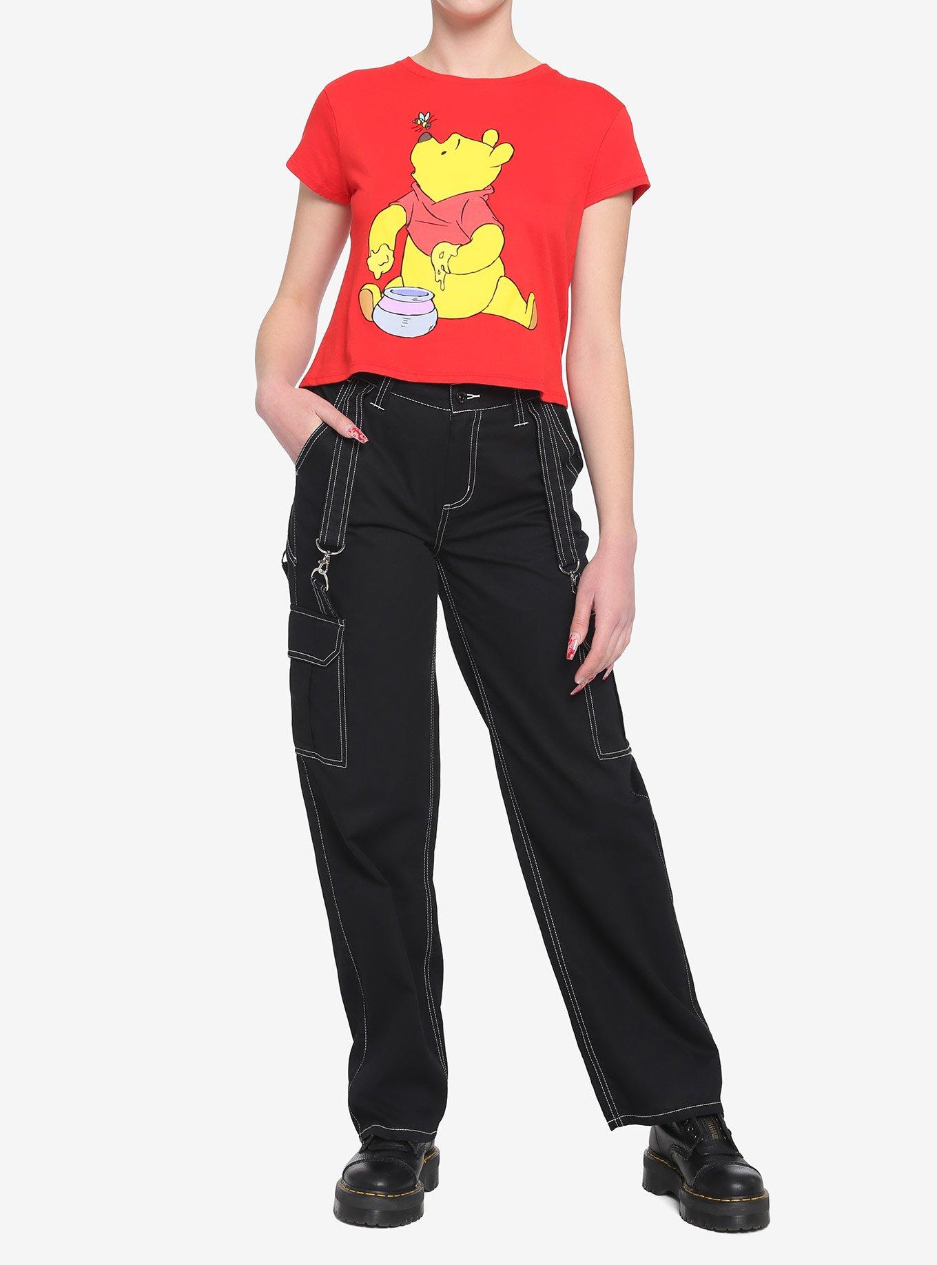 Disney Winnie The Pooh Red Girls Crop T-Shirt, MULTI, alternate