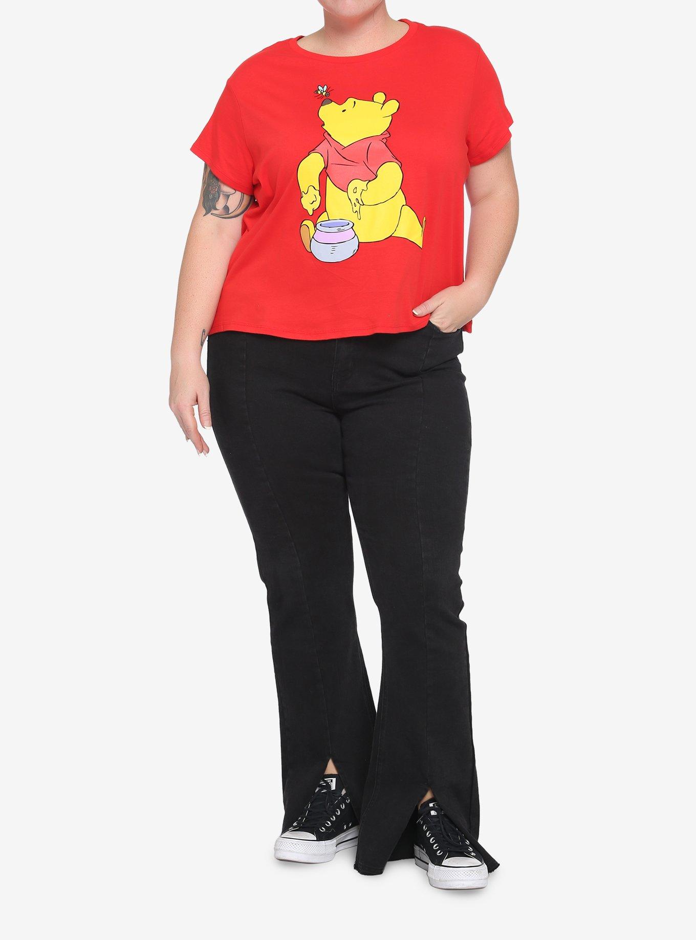 Disney Winnie The Pooh Red Girls Crop T-Shirt Plus Size, MULTI, alternate