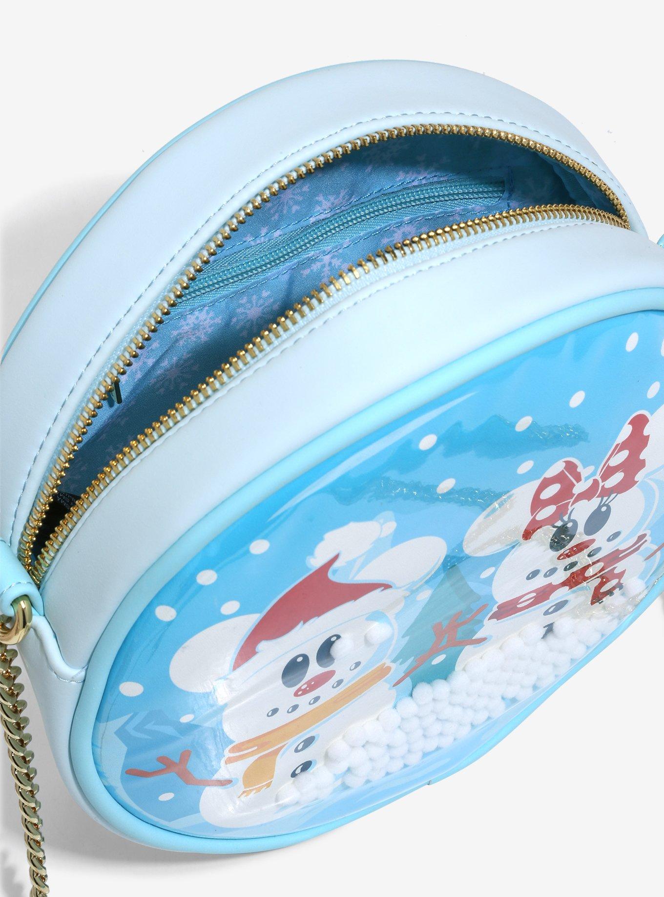 Loungefly Disney Mickey & Minnie Mouse Snowman Snow Globe Crossbody Bag, , alternate