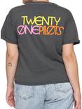 Twenty One Pilots Saturday Girls Crop T-Shirt Plus Size, GREY, alternate