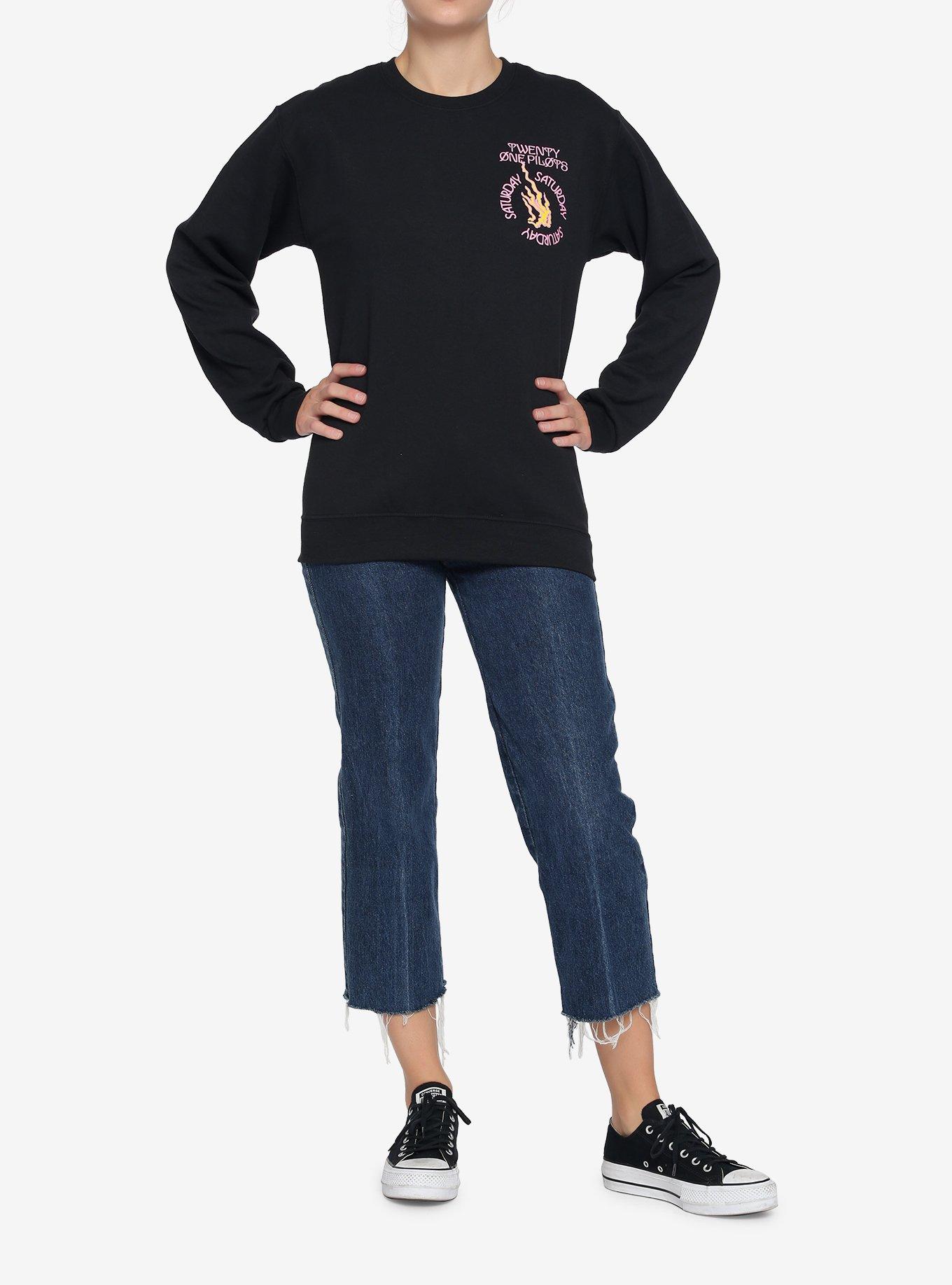 Twenty One Pilots Saturday Girls Sweatshirt, BLACK, alternate