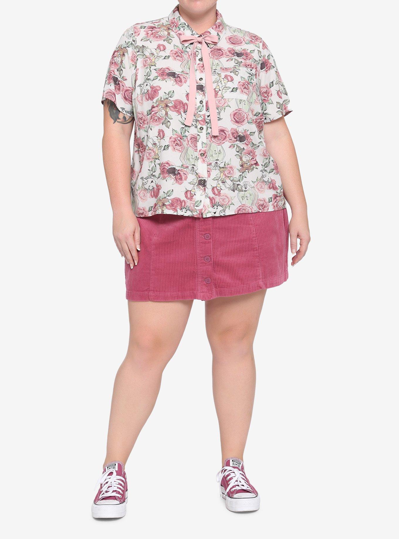 Disney Beauty & The Beast Rose Woven Button-Up Plus Size, MULTI, alternate