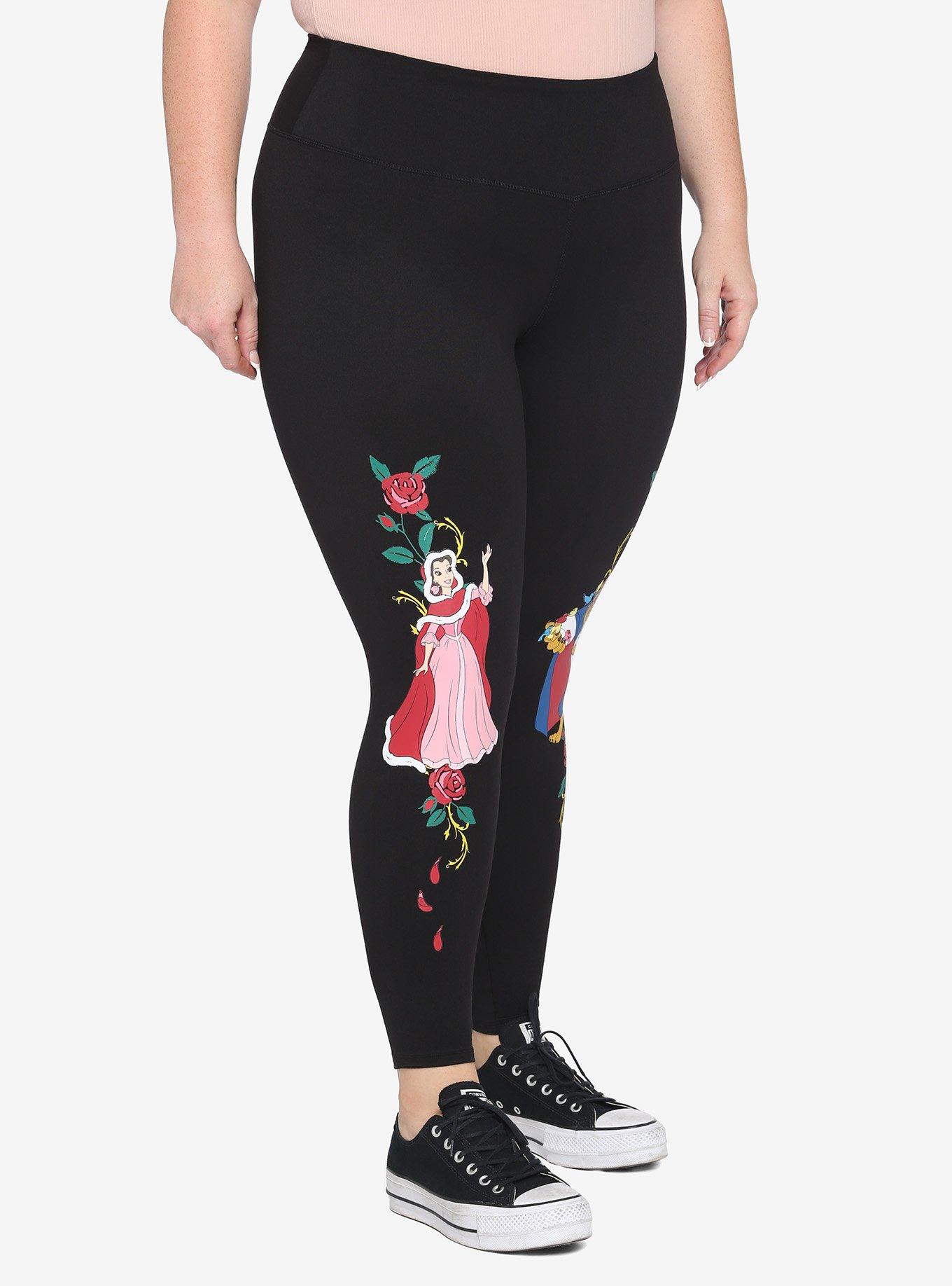 Disney Beauty & The Beast Rose Leggings Plus Size, MULTI, alternate