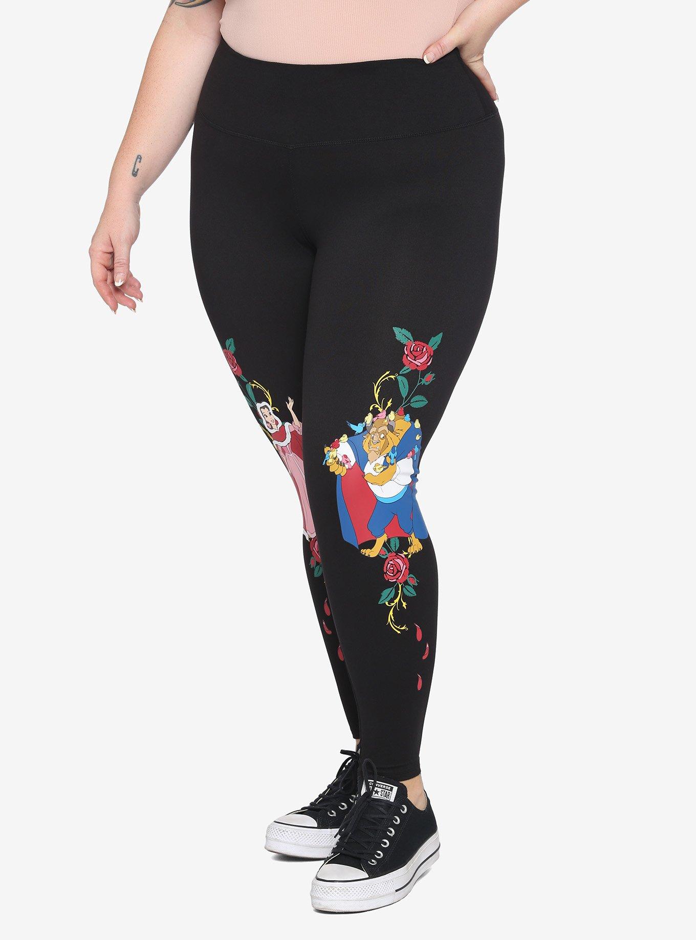 Disney Beauty & The Beast Rose Leggings Plus Size, MULTI, alternate