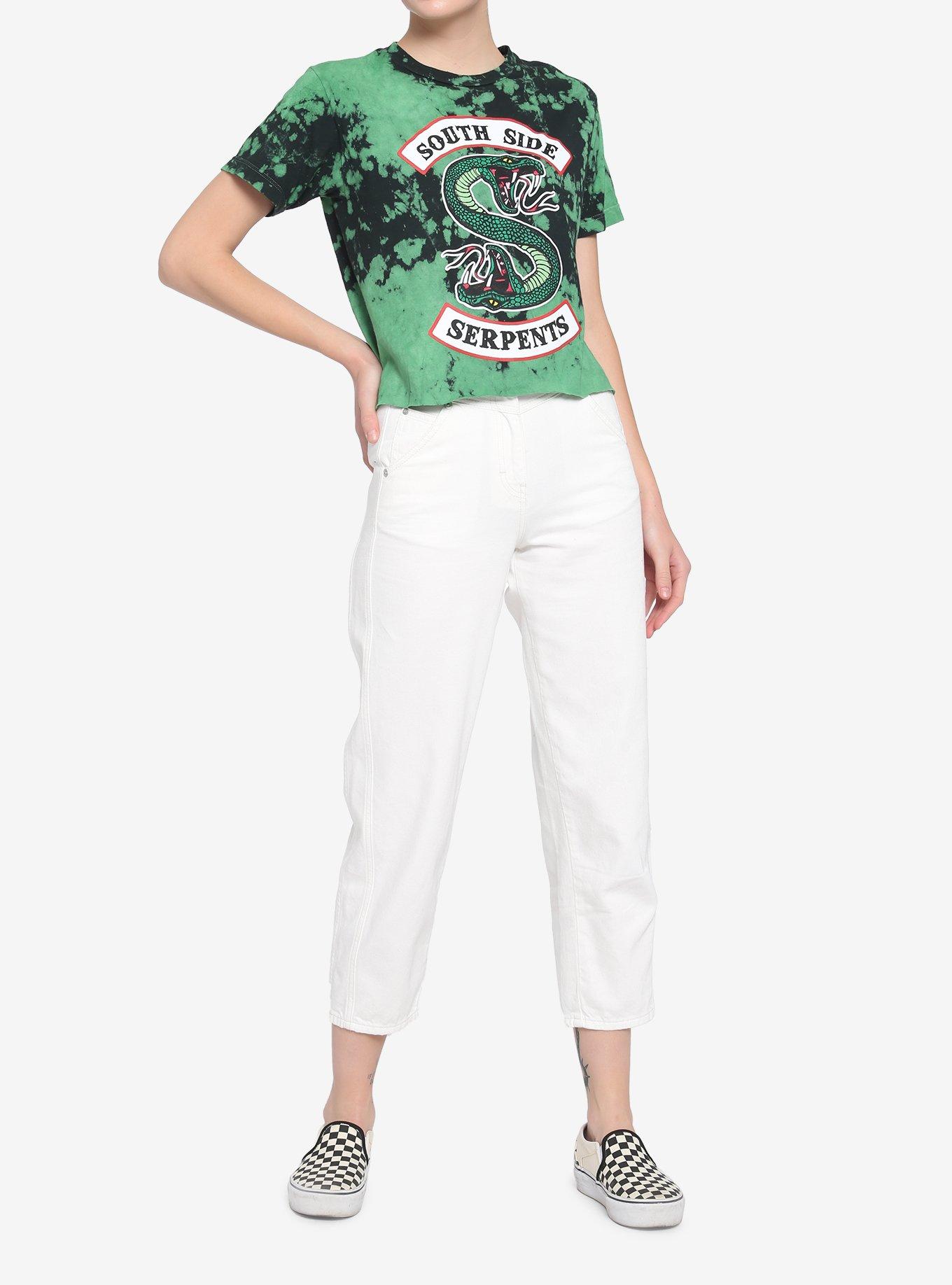 Riverdale South Side Serpents Green Wash Girls Crop T-Shirt, MULTI, alternate