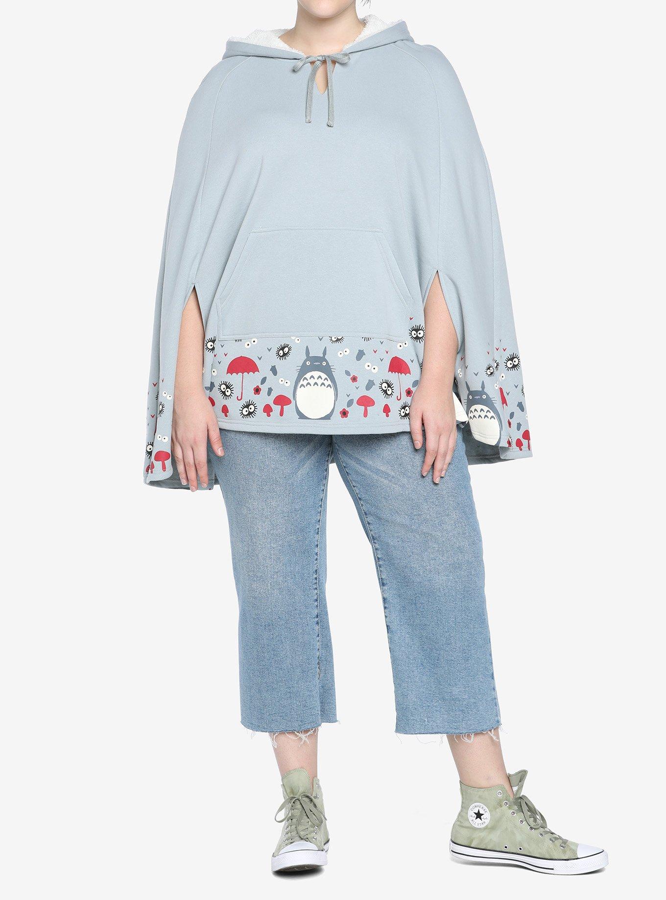 Her Universe Studio Ghibli My Neighbor Totoro Sherpa Poncho Plus Size, MULTI, alternate