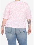 Pink Embroidered Cow Girls Crop T-Shirt Plus Size, , alternate