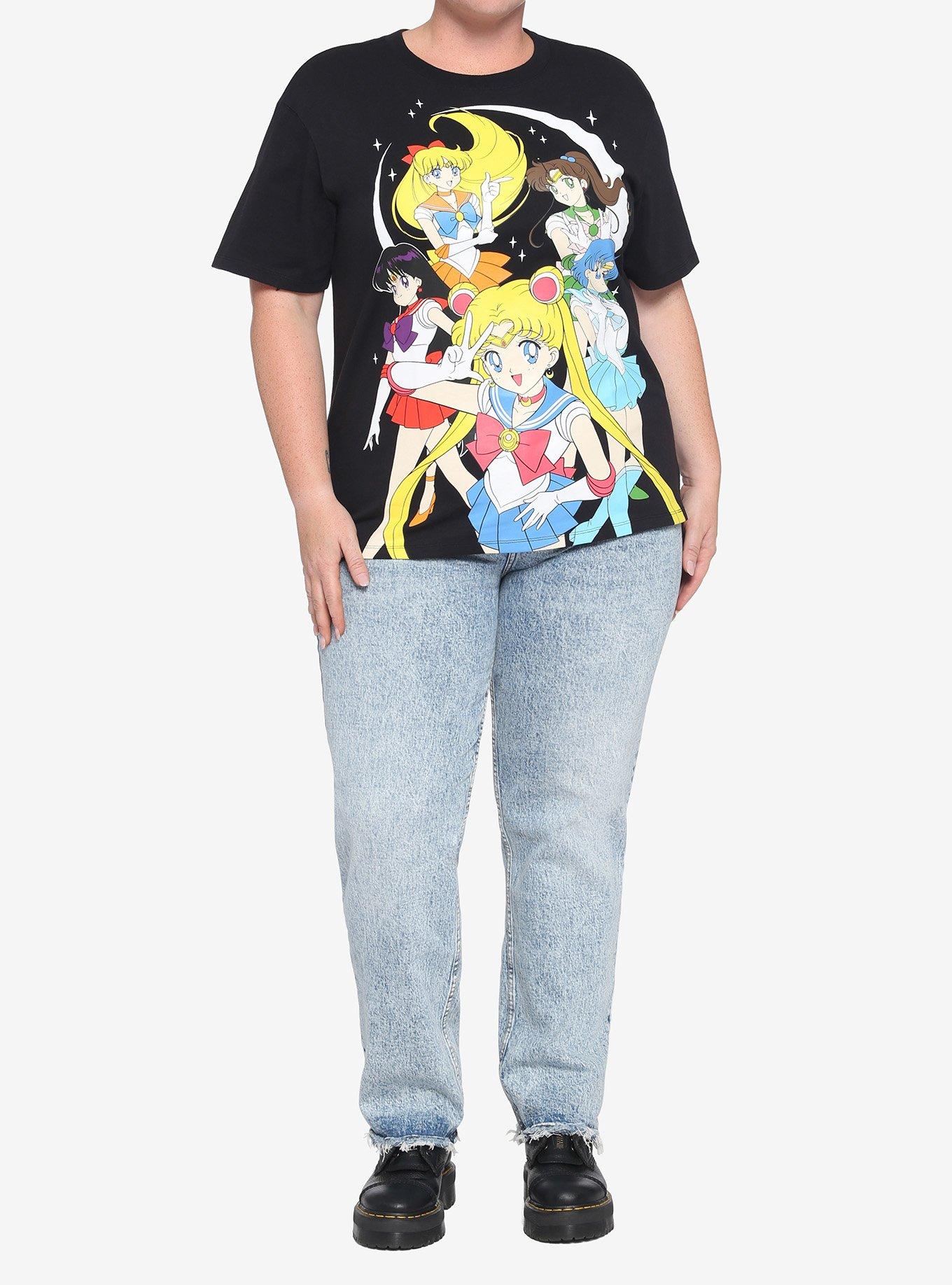 Sailor Moon Sailor Guardians Group Girls T-Shirt Plus Size, MULTI, alternate