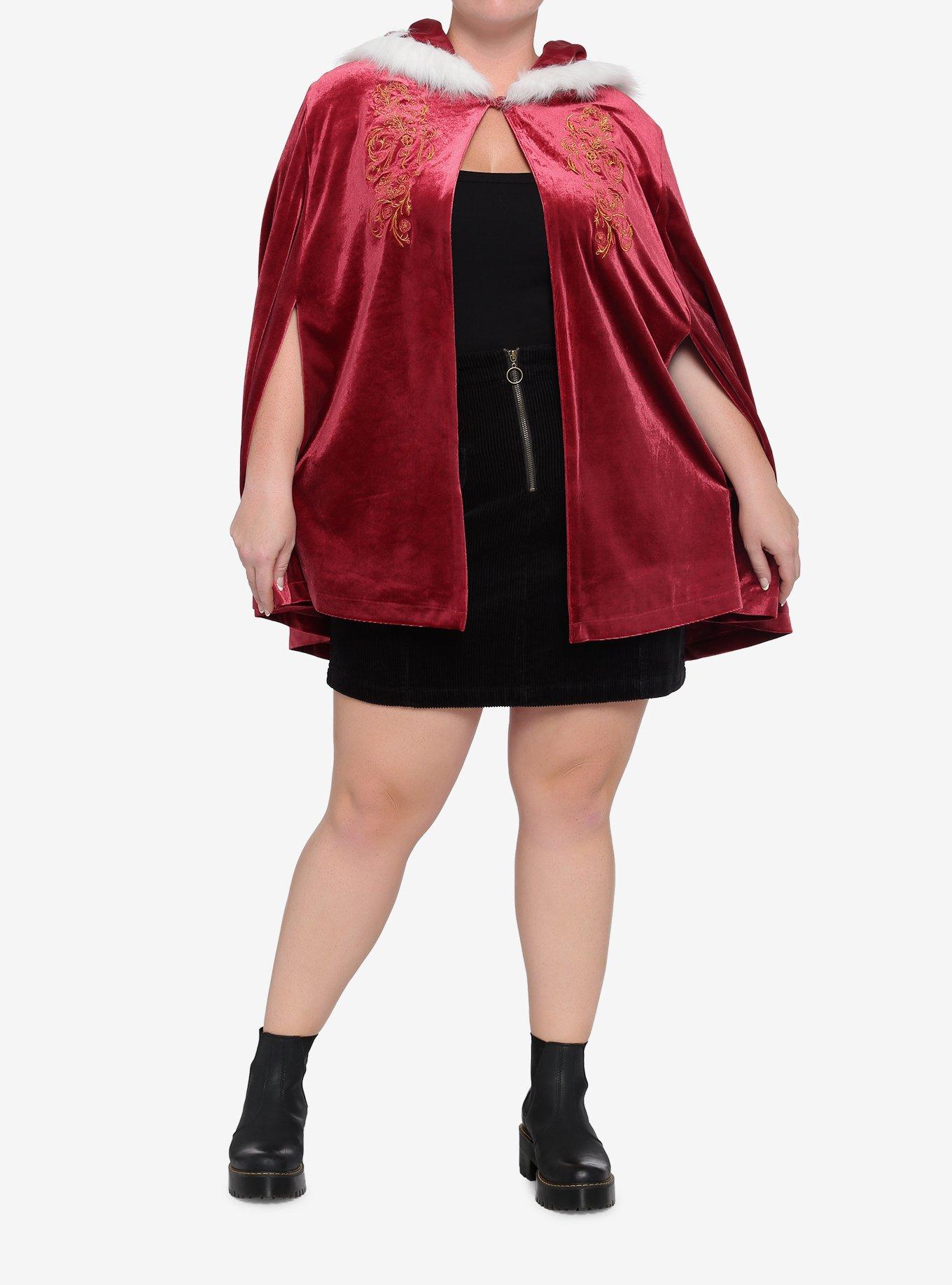 Disney Beauty & The Beast Winter Girls Hooded Cape Plus Size, MULTI, alternate