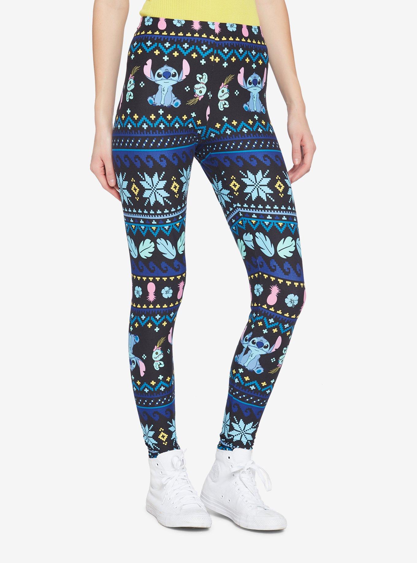 Disney Lilo & Stitch Blue Fair Isle Leggings, MULTI, alternate