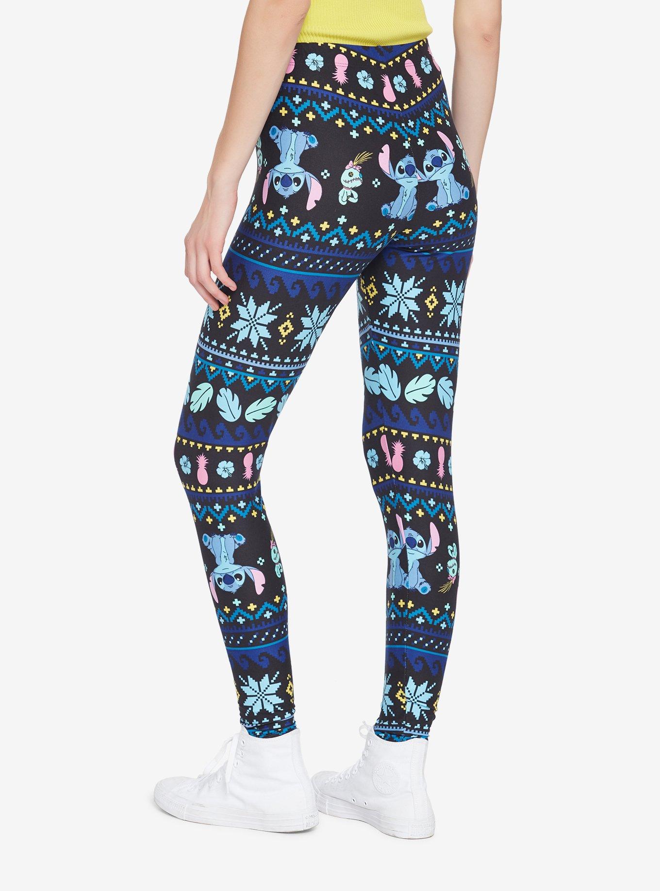 Disney Lilo & Stitch Blue Fair Isle Leggings, MULTI, alternate