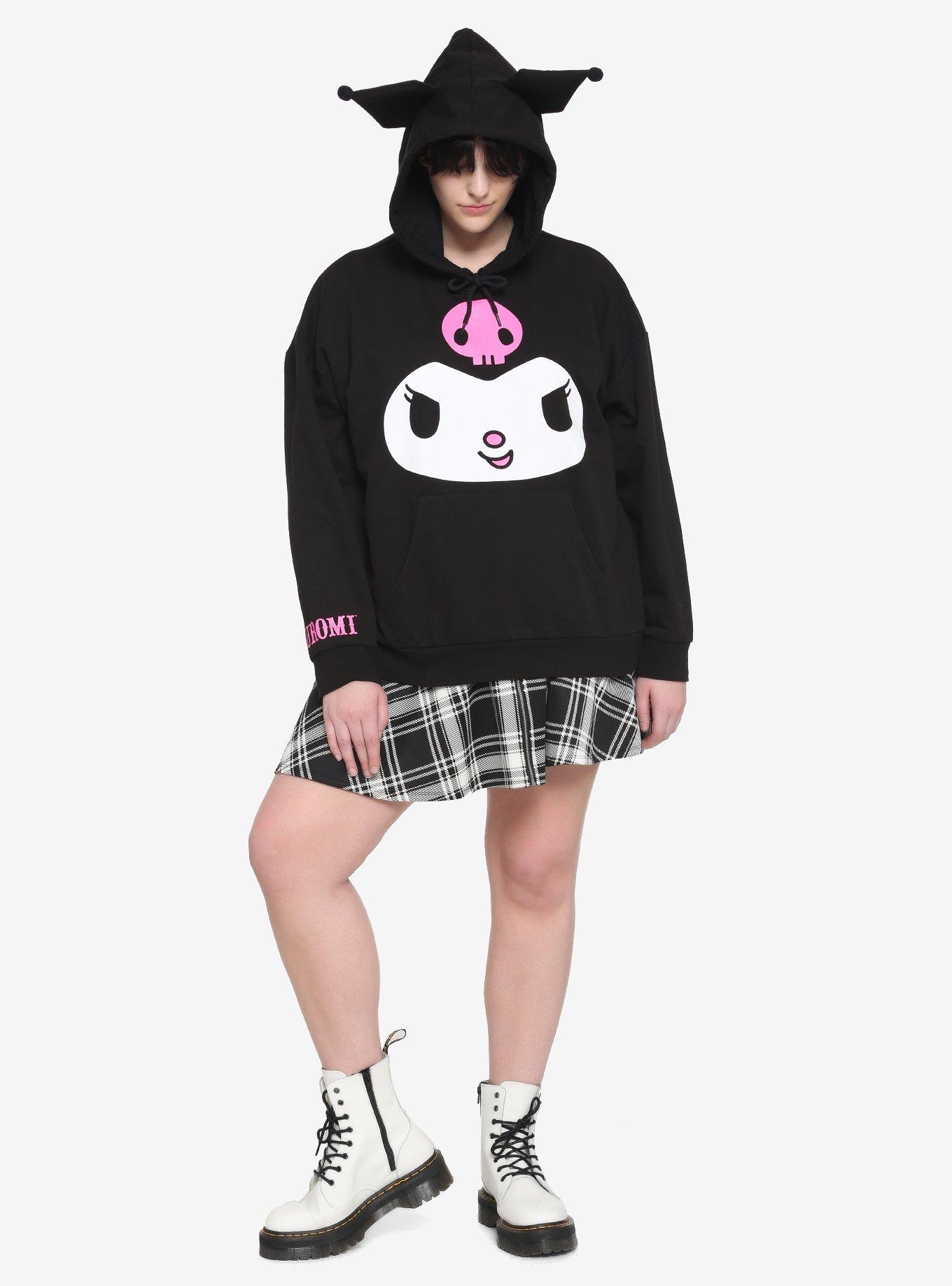 Kuromi 3D Ears Girls Hoodie Plus Size, MULTI, alternate