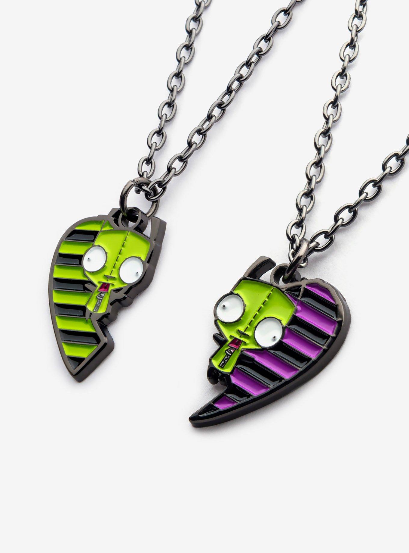 Invader Zim GIR Heart Best Friend Necklace Set, , alternate