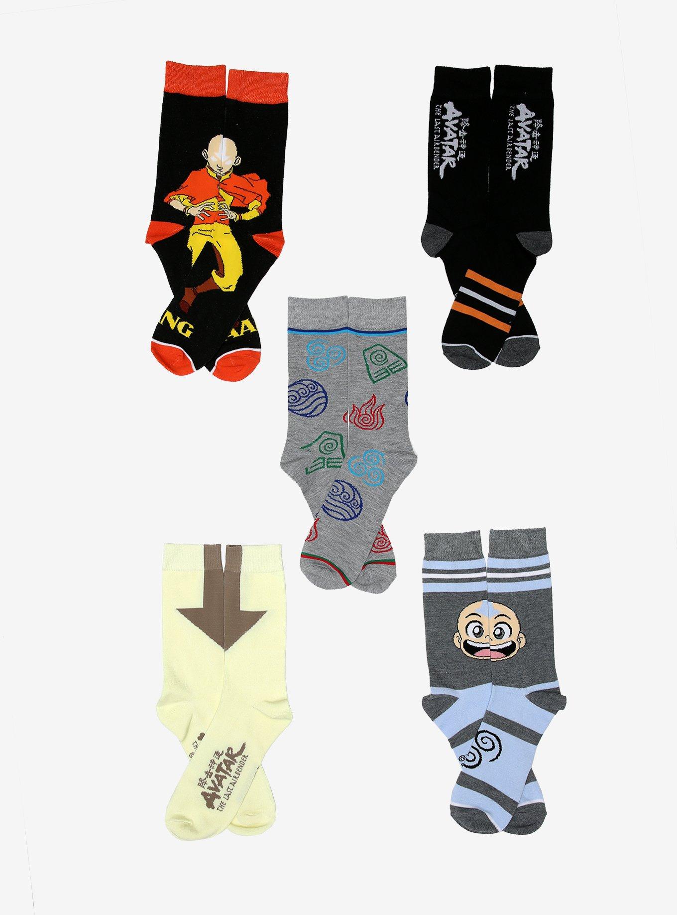 Avatar: The Last Airbender Aang Crew Socks 5 Pair, , alternate