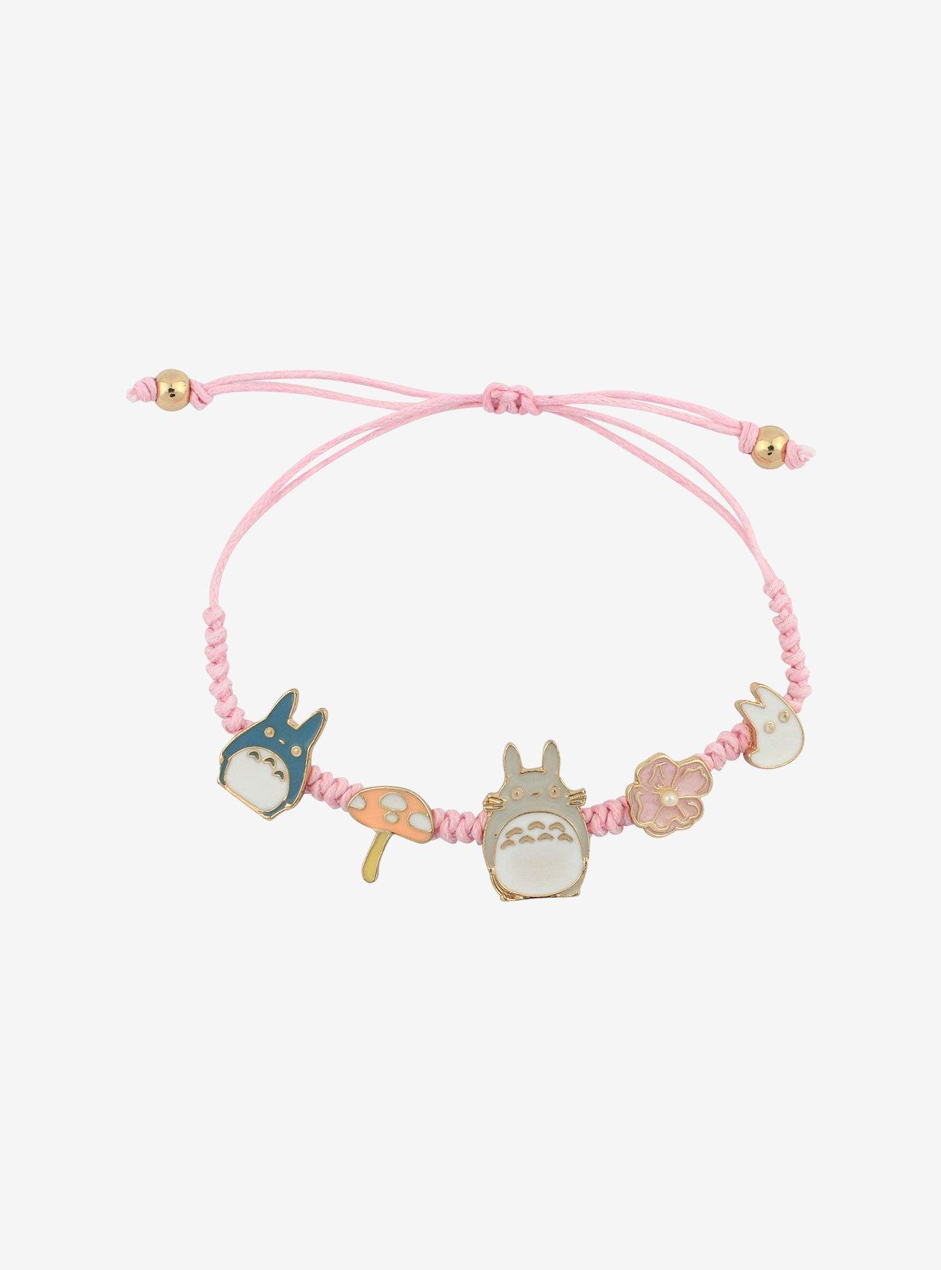 Studio Ghibli My Neighbor Totoro Sakura Blossom Charm Cord Bracelet, , alternate