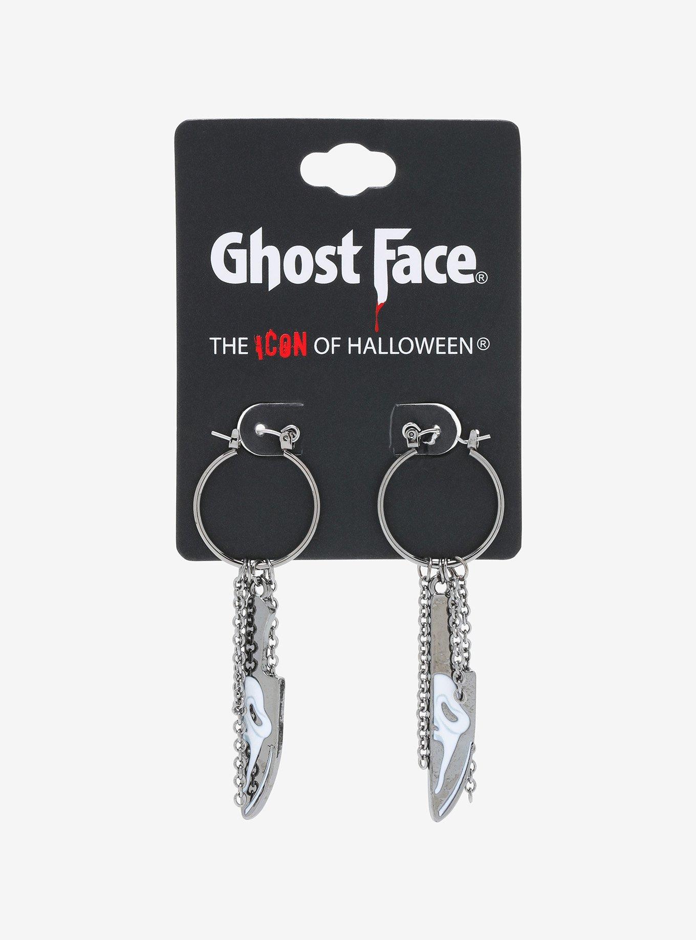 Scream Ghost Face Knife Drop Earrings, , alternate