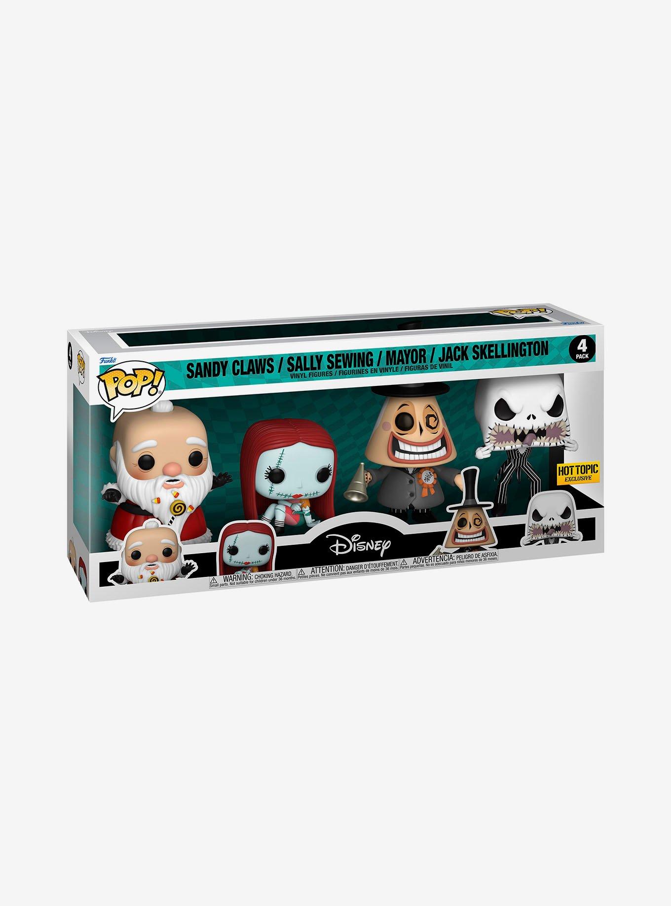 Funko The Nightmare Before Christmas Pop! Sandy Claws Sally Sewing Mayor & Jack Skellington Vinyl Figure Set Hot Topic Exclusive, , alternate