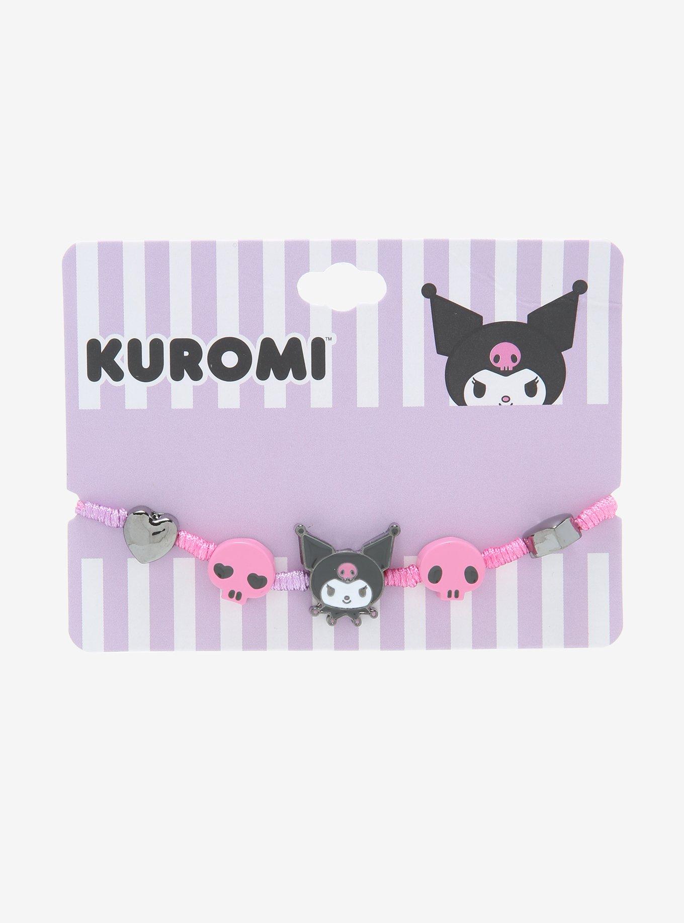 Kuromi Hearts & Skulls Cord Bracelet, , alternate