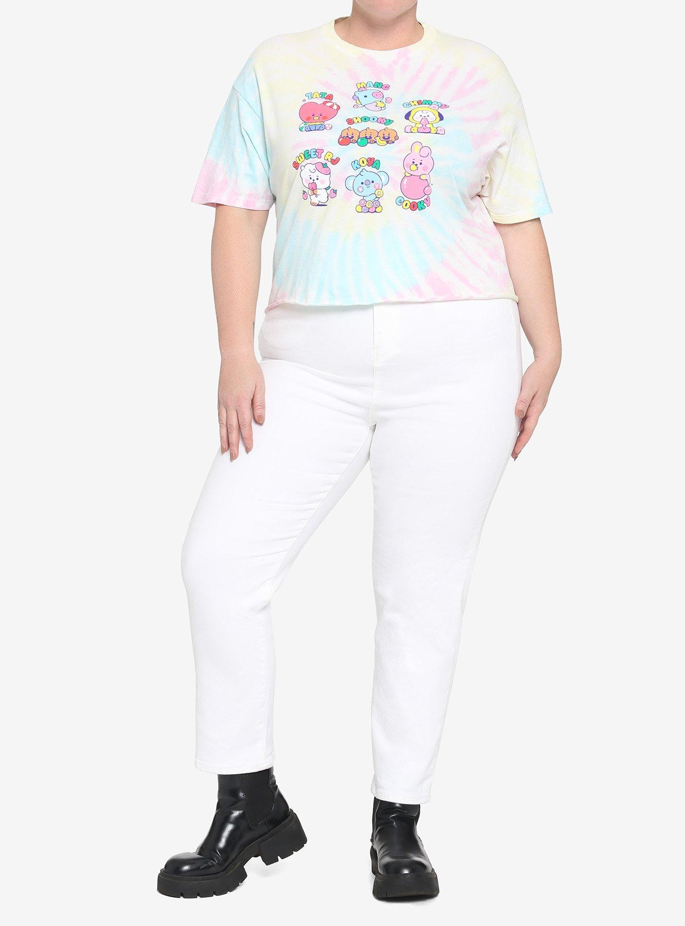 BT21 Jelly Candy Tie-Dye Girls Crop T-Shirt Plus Size, MULTI, alternate