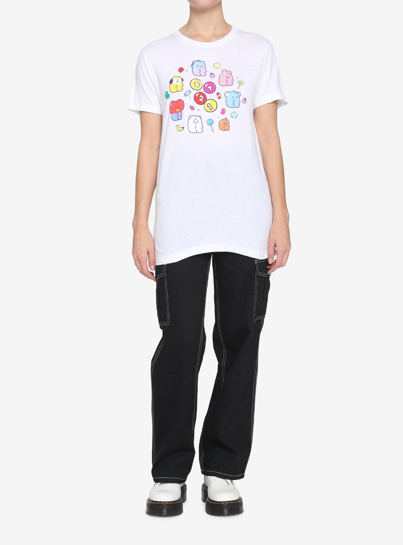 BT21 Jelly Candy Character Boyfriend Fit Girls T-Shirt, MULTI, alternate