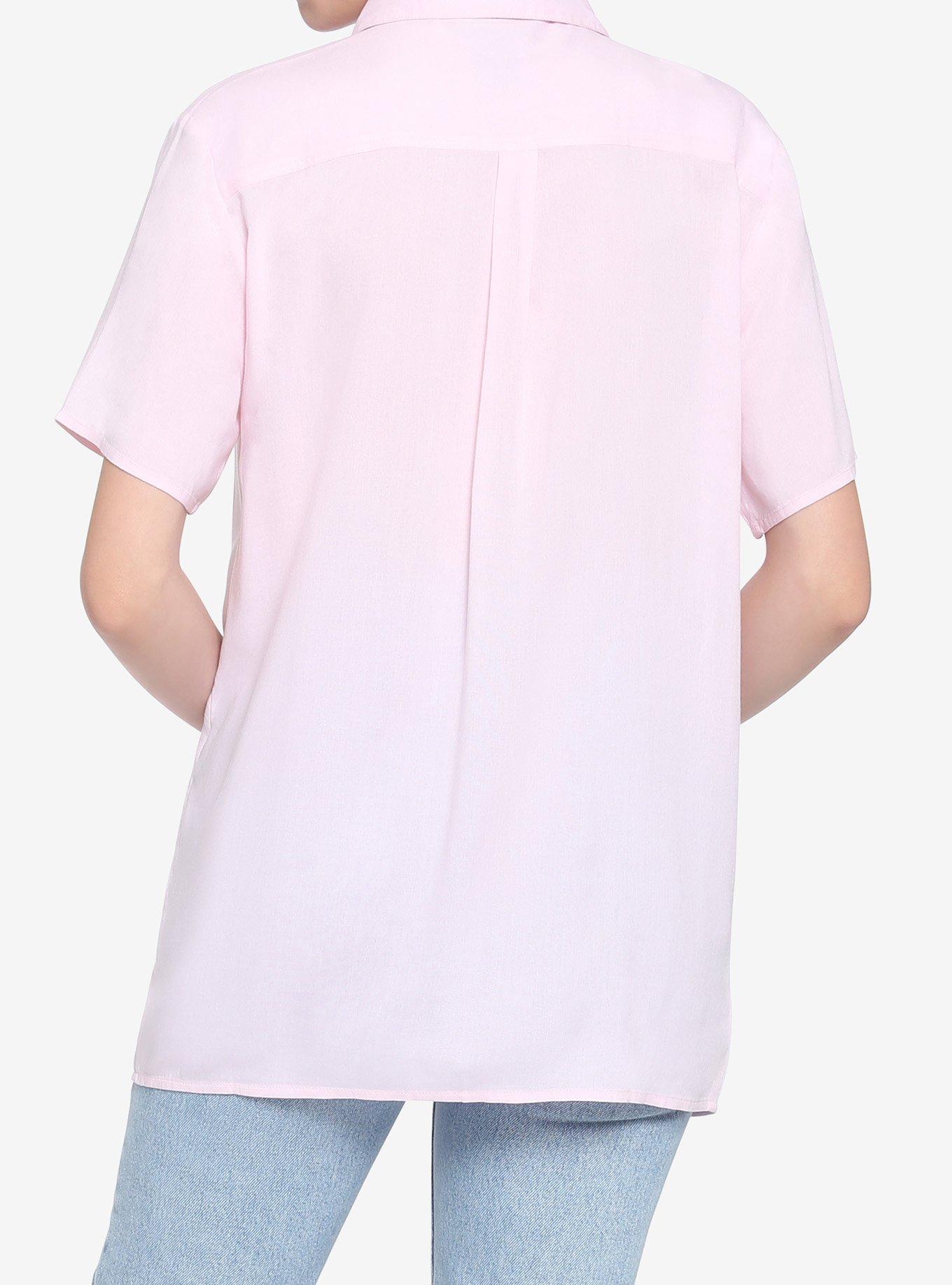 Kawaii Pastel Bunny Bow Girls Woven Button-Up, MULTI, alternate