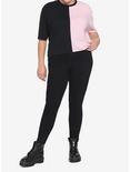 Pink & Black Girls Crop T-Shirt Plus Size, MULTI, alternate