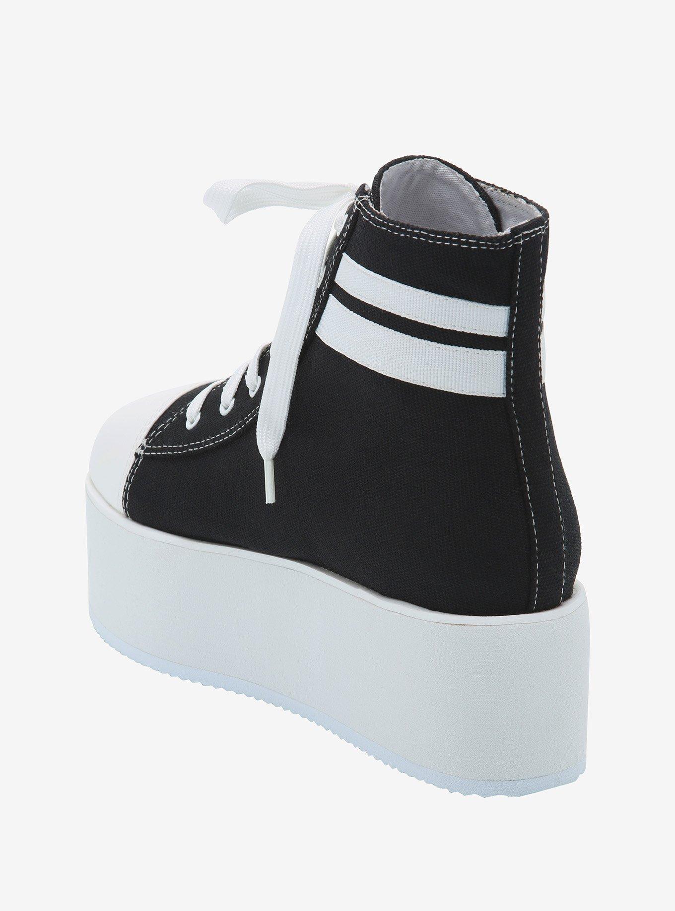 black high platform sneakers