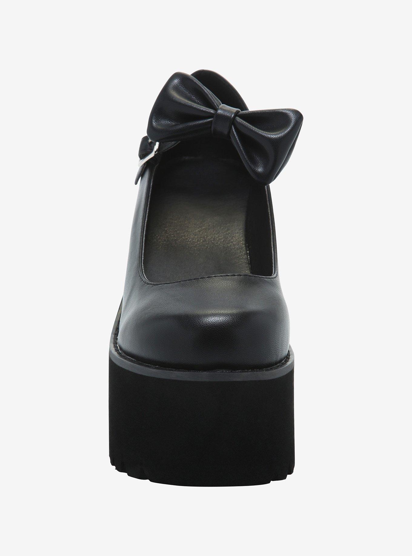 Black Bow Strap Platform Mary Janes, MULTI, alternate