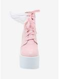 Pastel Pink Angel Wing Platform Boots, MULTI, alternate