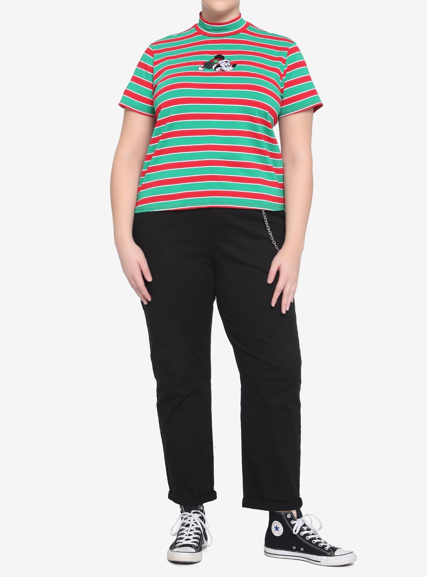Her Universe Disney Holiday Stripe Mock Neck T-Shirt Plus Size, MULTI, alternate