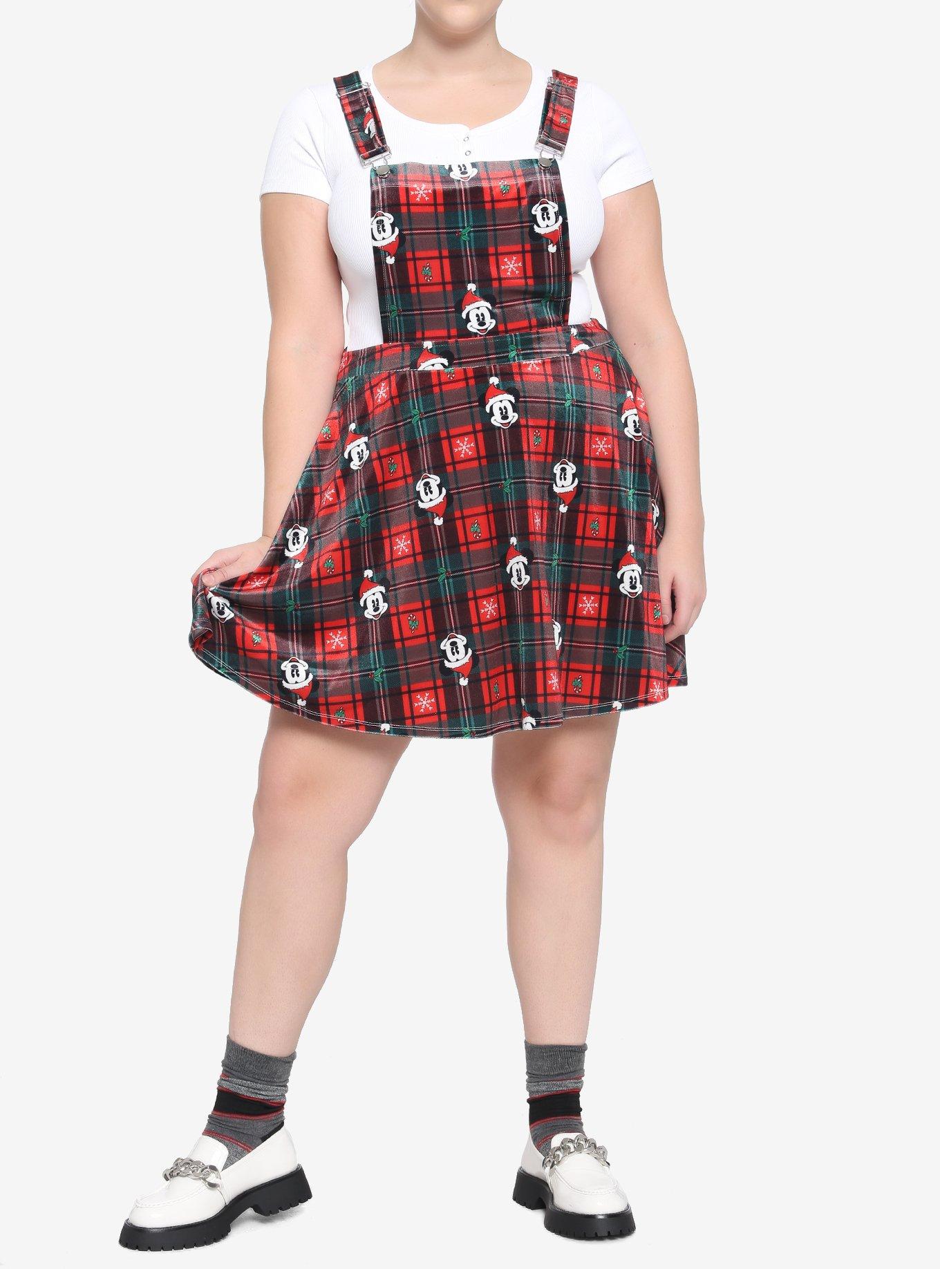 Her Universe Disney Holiday Plaid Skirtall Plus Size, MULTI, alternate