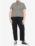 Disney Holiday Stripe Mock Neck Girls T-Shirt Plus Size, RED, alternate