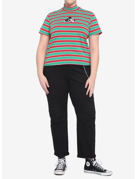 Disney Holiday Stripe Mock Neck Girls T-Shirt Plus Size, , hi-res
