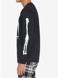 Zombie Makeout Club Black & White Skeleton Girl Long-Sleeve T-Shirt, BLACK, alternate