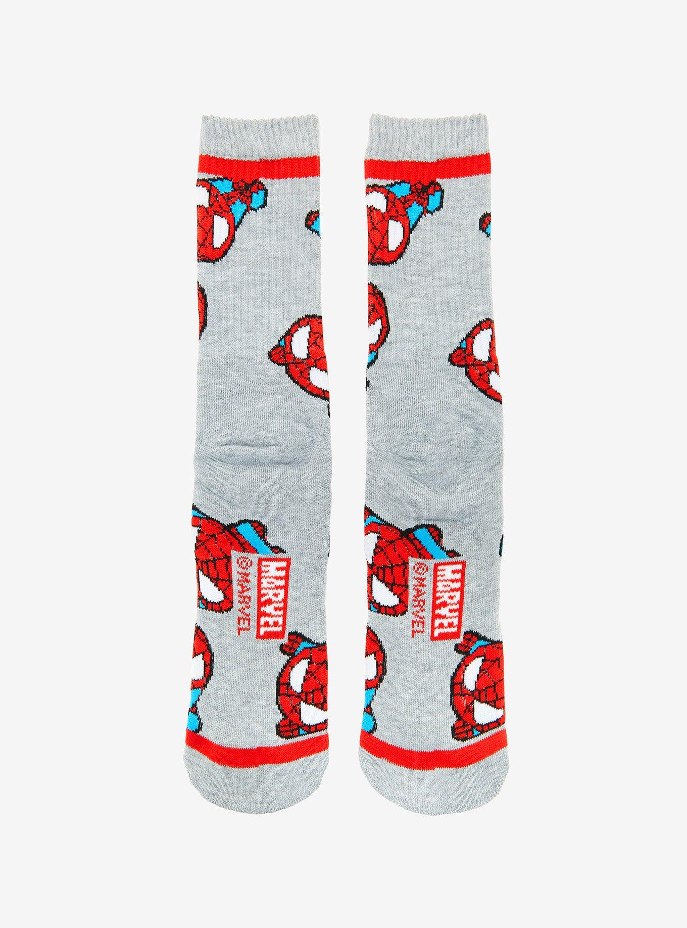 Marvel Spider-Man Chibi Allover Print Crew Socks - BoxLunch Exclusive, , alternate