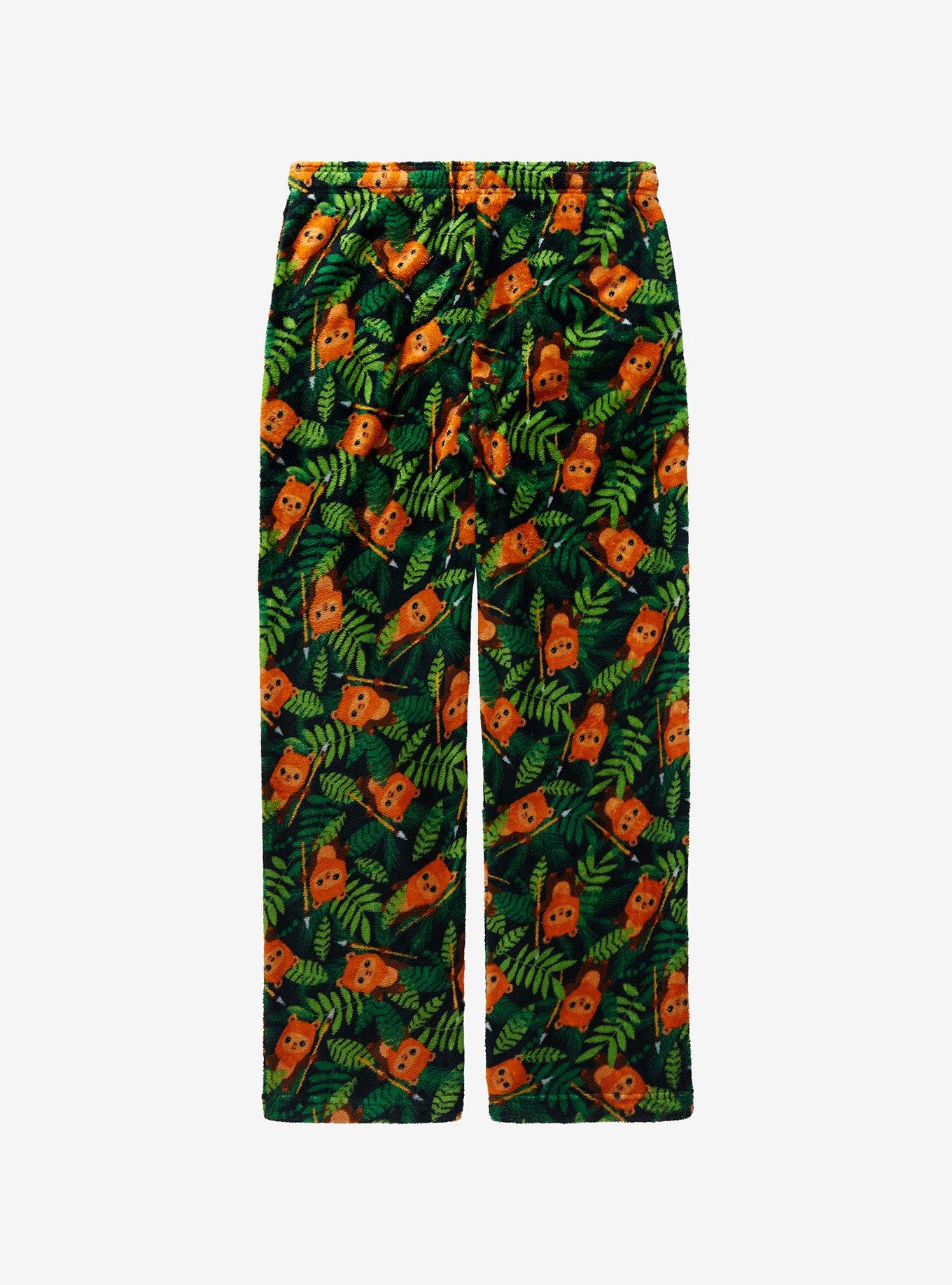 Star Wars Chibi Ewoks Allover Print Sleep Pants - BoxLunch Exclusive, FOREST GREEN, alternate