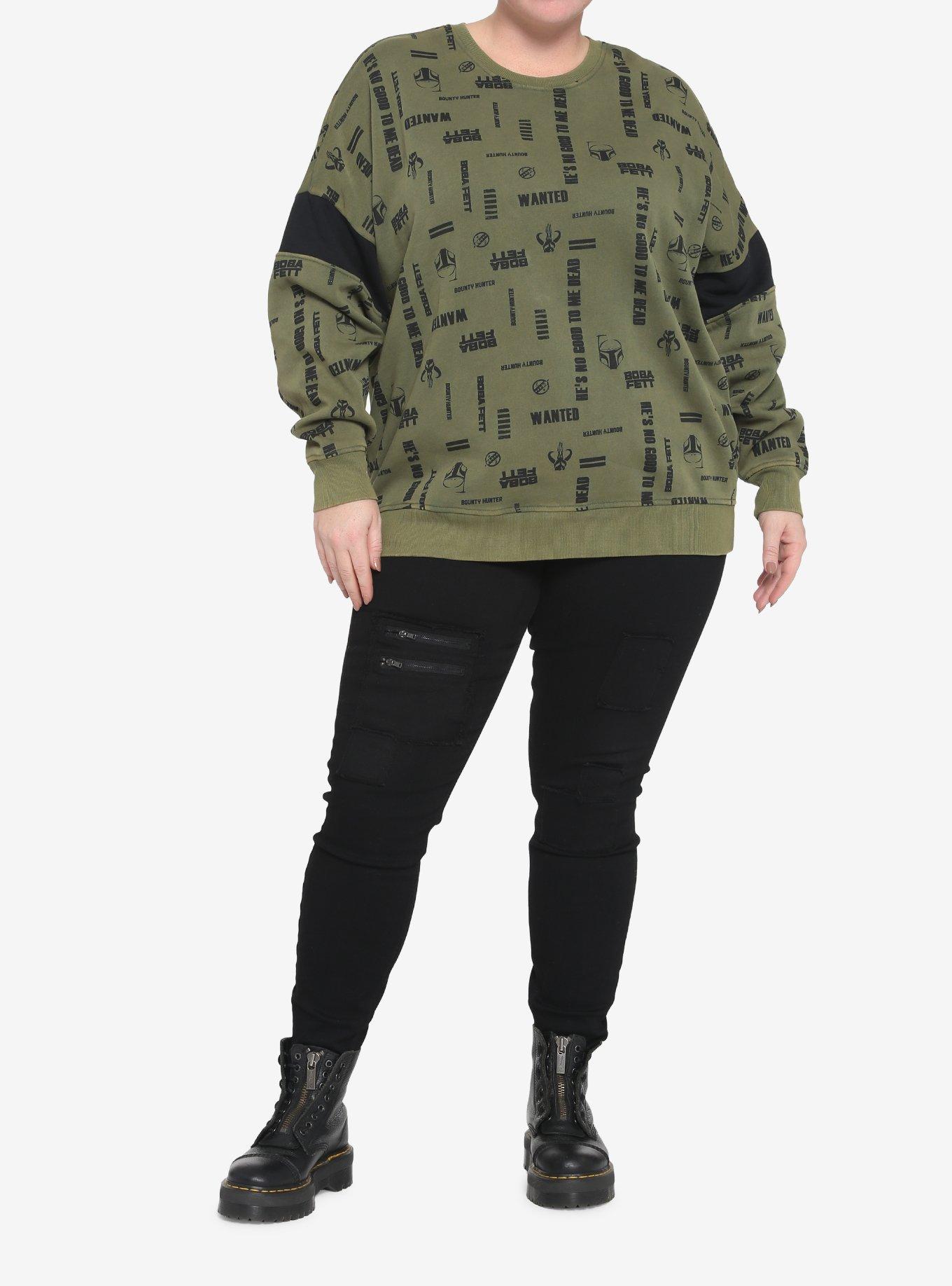 Her Universe Star Wars Boba Fett Logos Sweatshirt Plus Size, MULTI, alternate